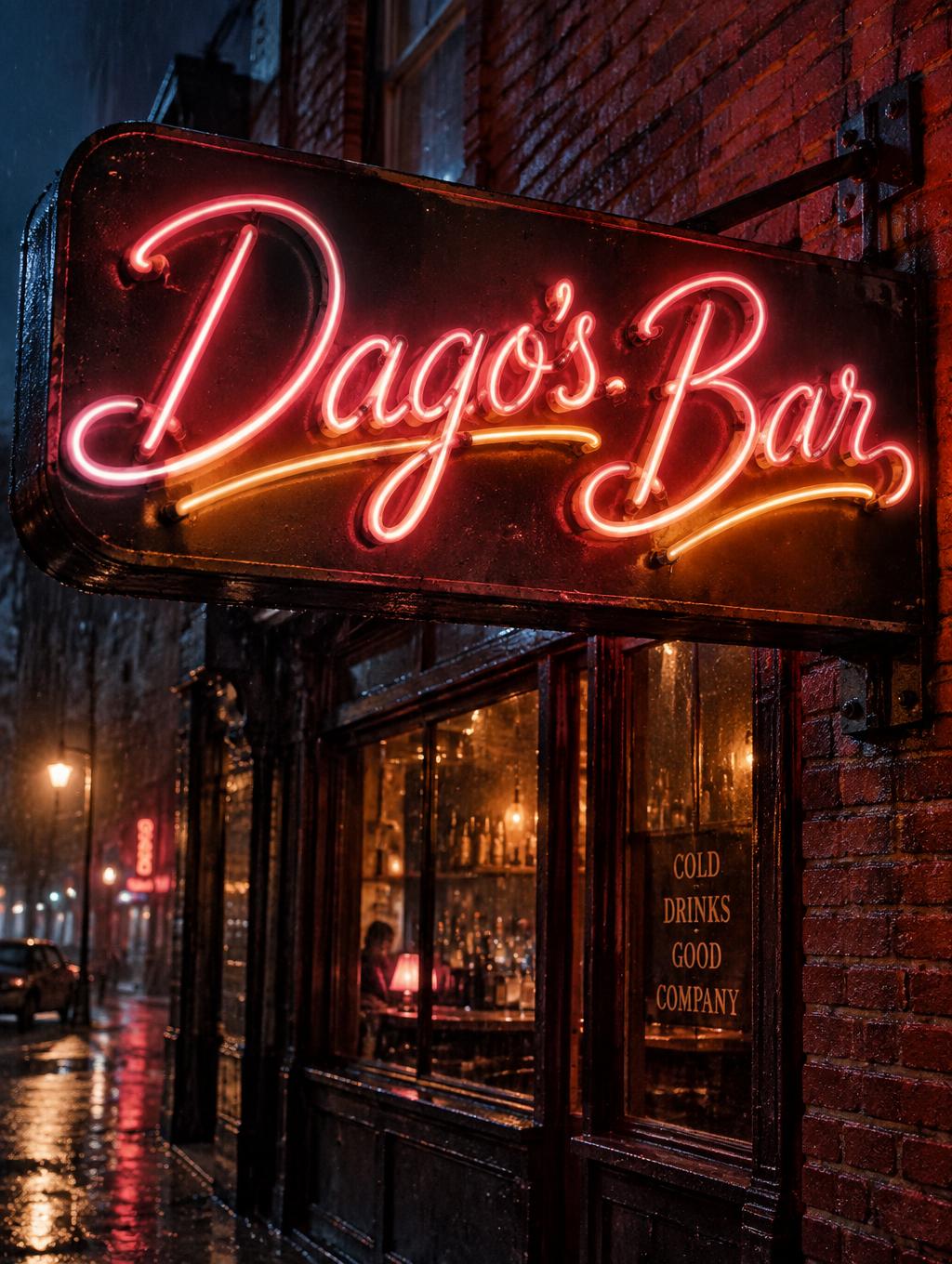 "Dago's Bar" — Neon Sign | AI Text Effect Generator