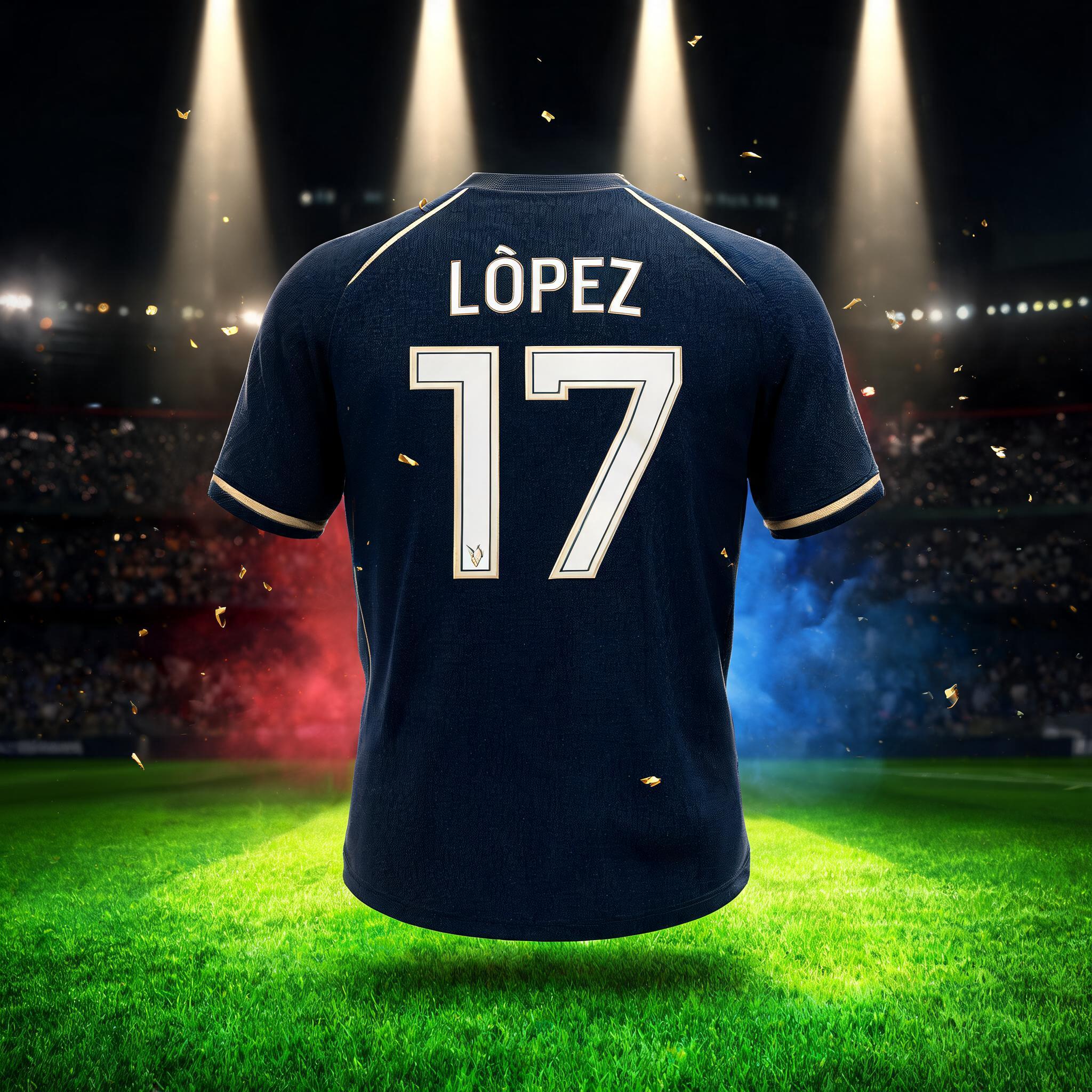 "LÓPEZ
17" — Sports Football | AI Text Effect Generator