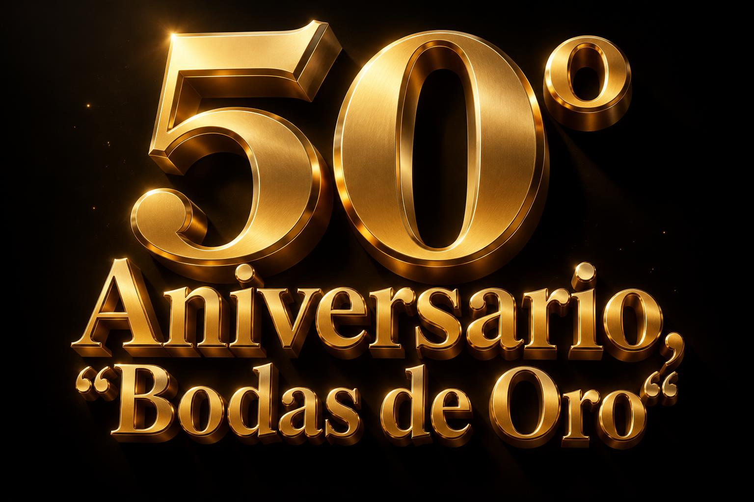 "50° Aniversario, "Bodas de Oro"" — 3d Bold Gold | AI Text Effect Generator