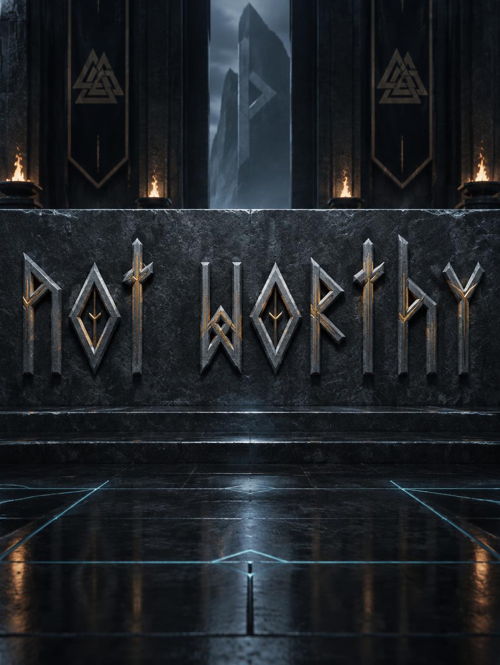 "not worthy" — Viking Runic | AI Text Effect Generator