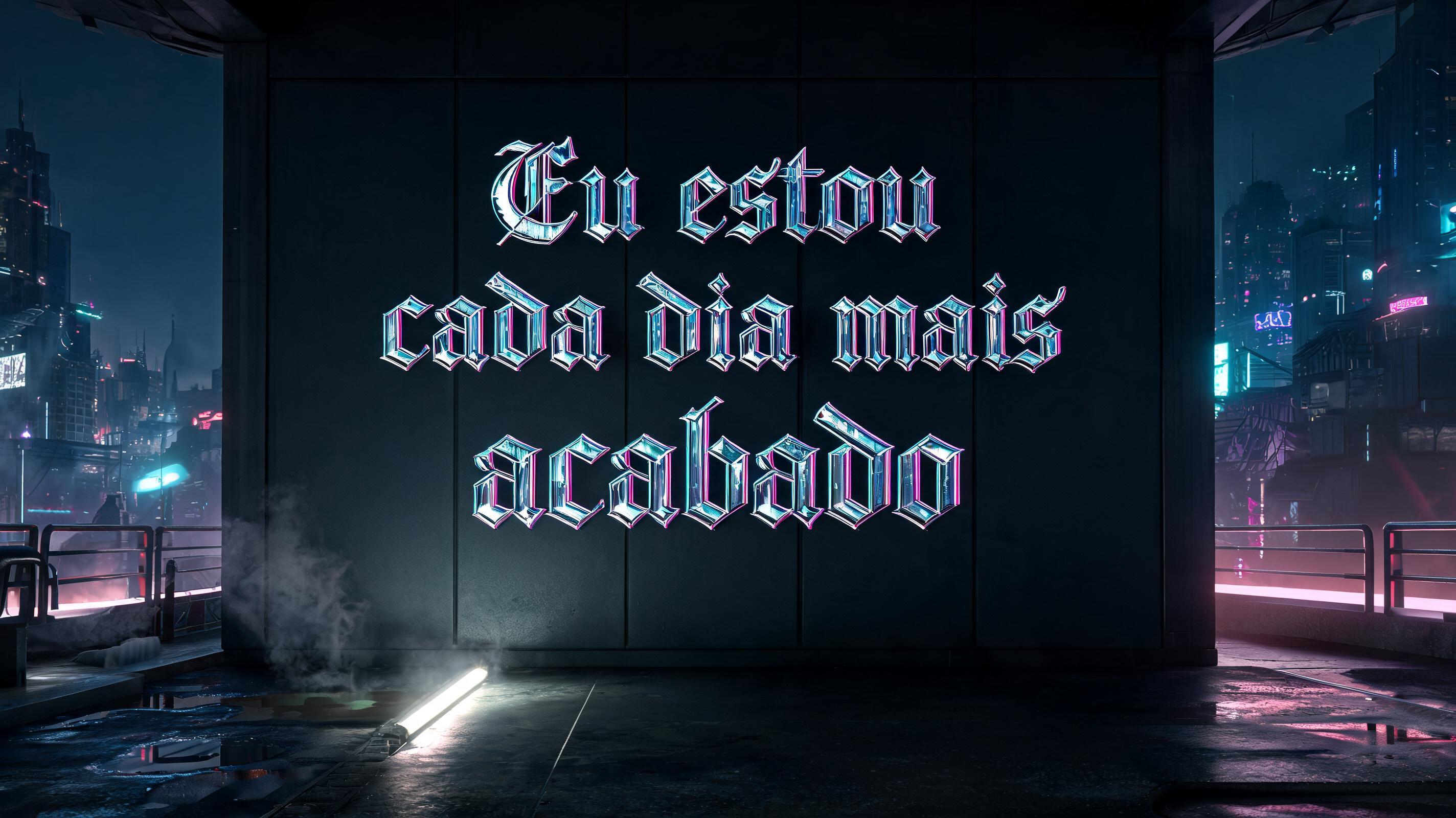 "Eu estou cada dia mais acabado" —  | AI Text Effect Generator