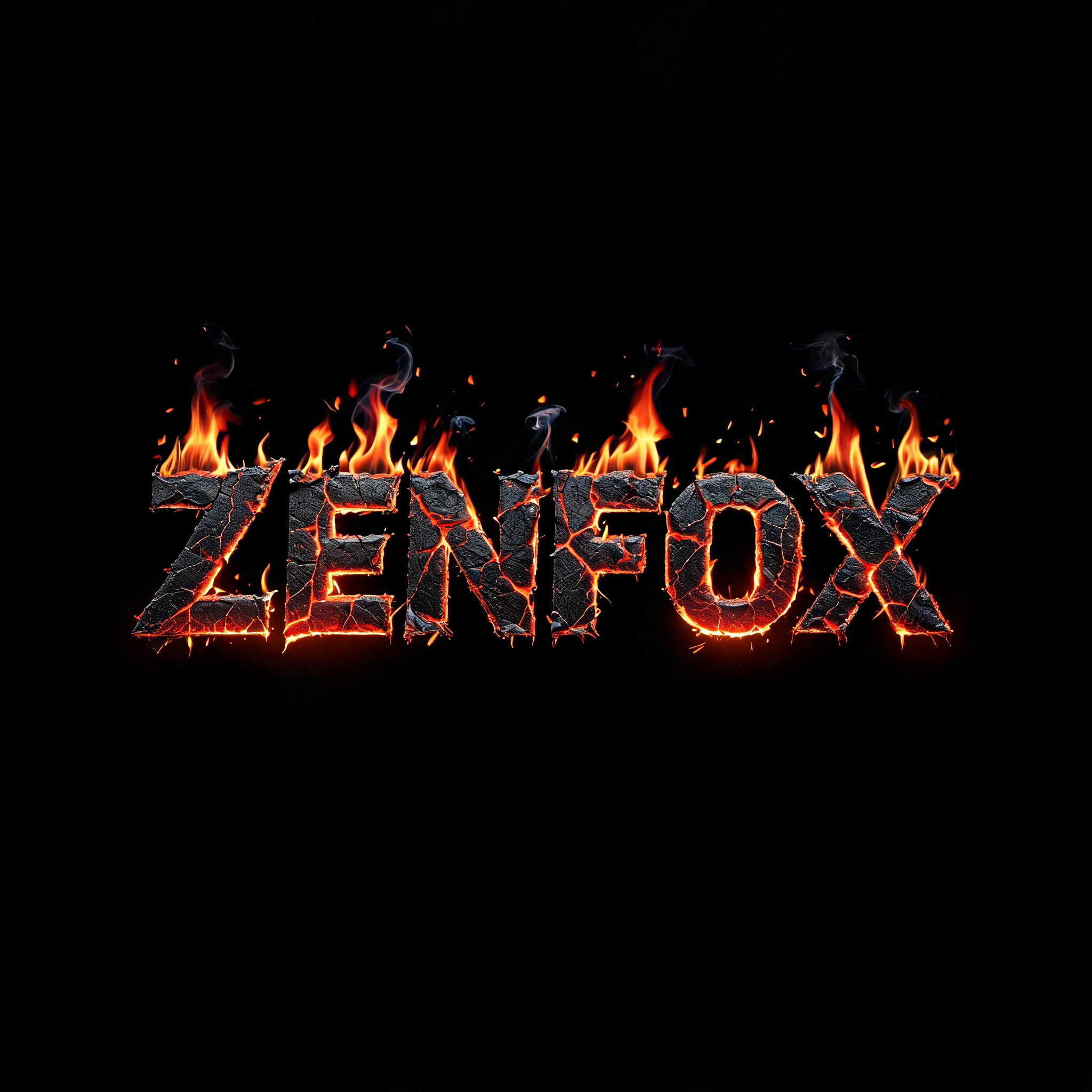 "ZENFOX" — Fire Smoke | AI Text Effect Generator