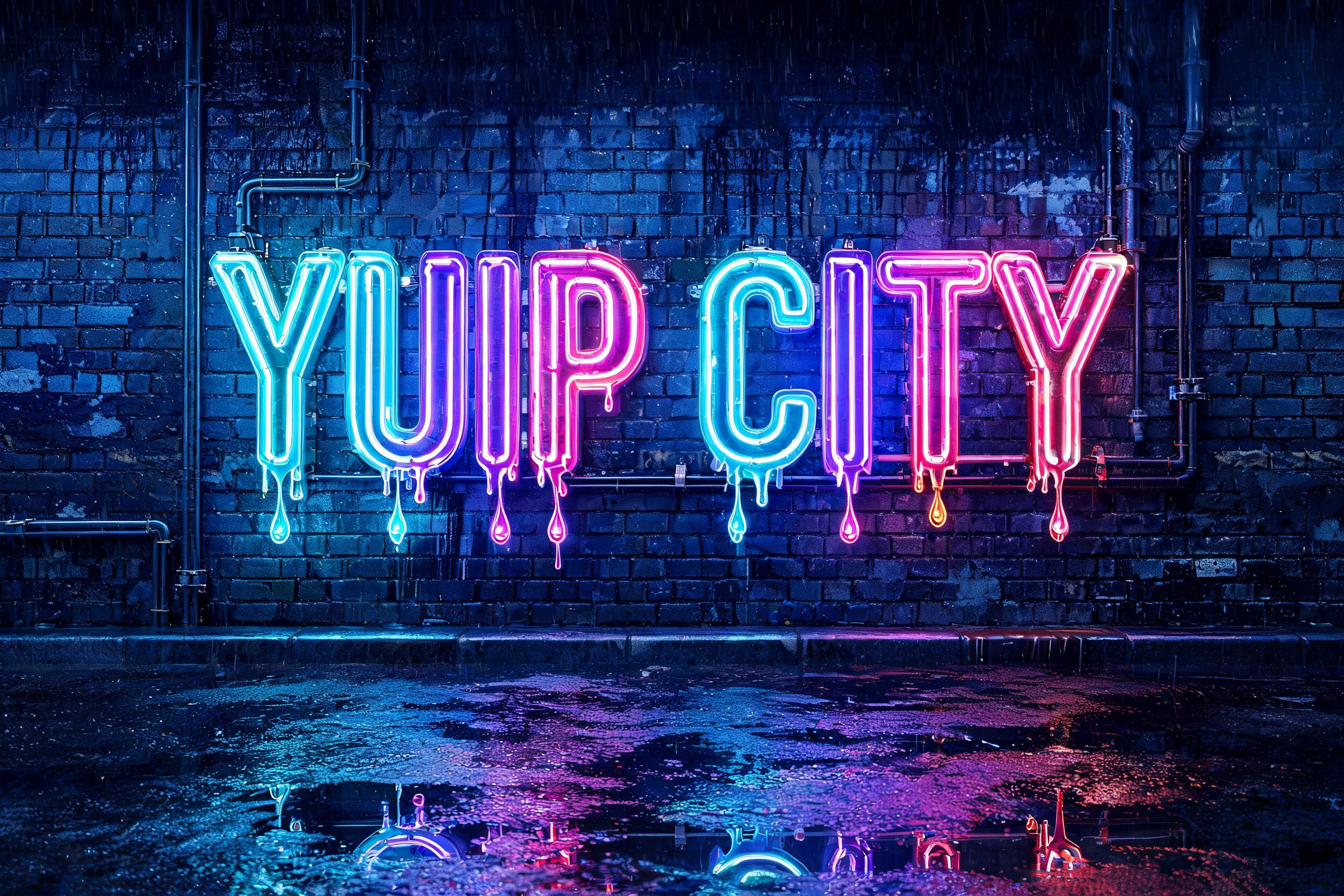 "Yupi City" — Neon Glow text effect