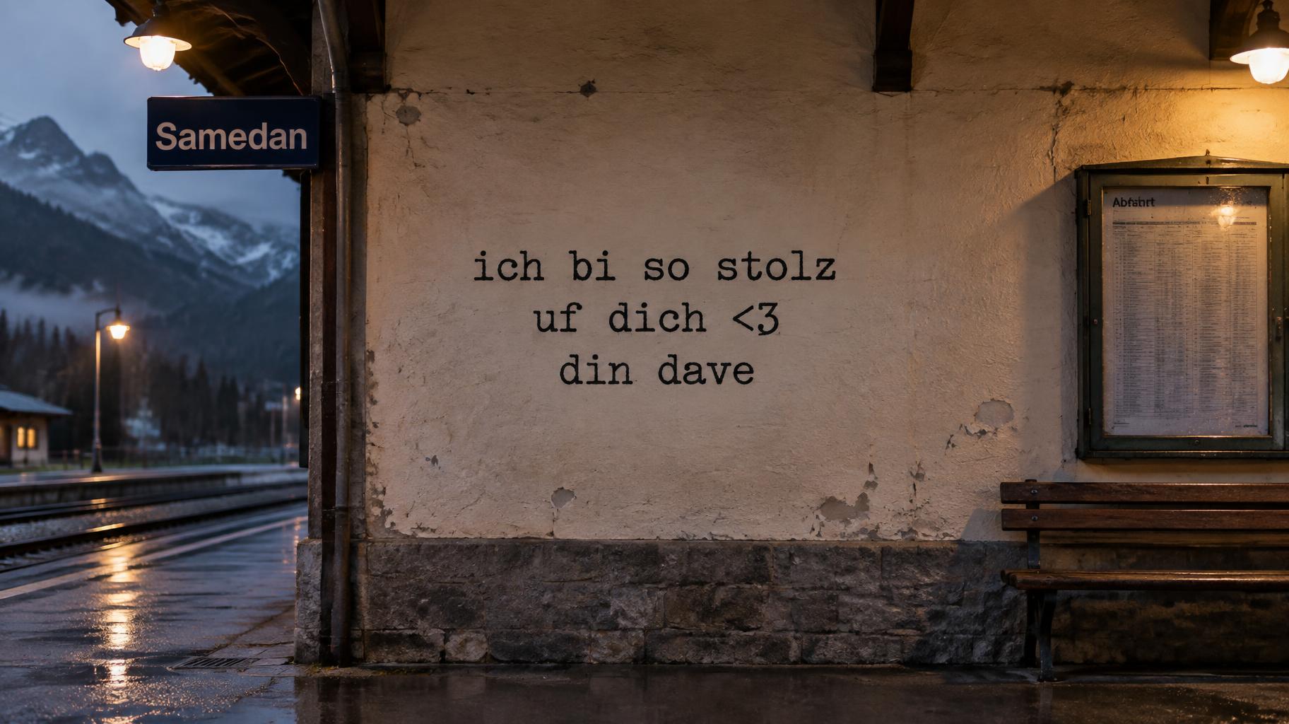 "ich bi so stolz uf dich <3 din dave" —  | AI Text Effect Generator