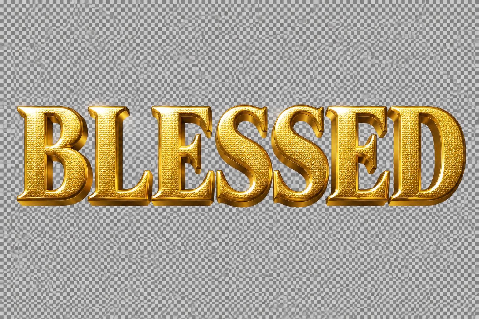 "BLESSED" — 3d Bold Gold | AI Text Effect Generator
