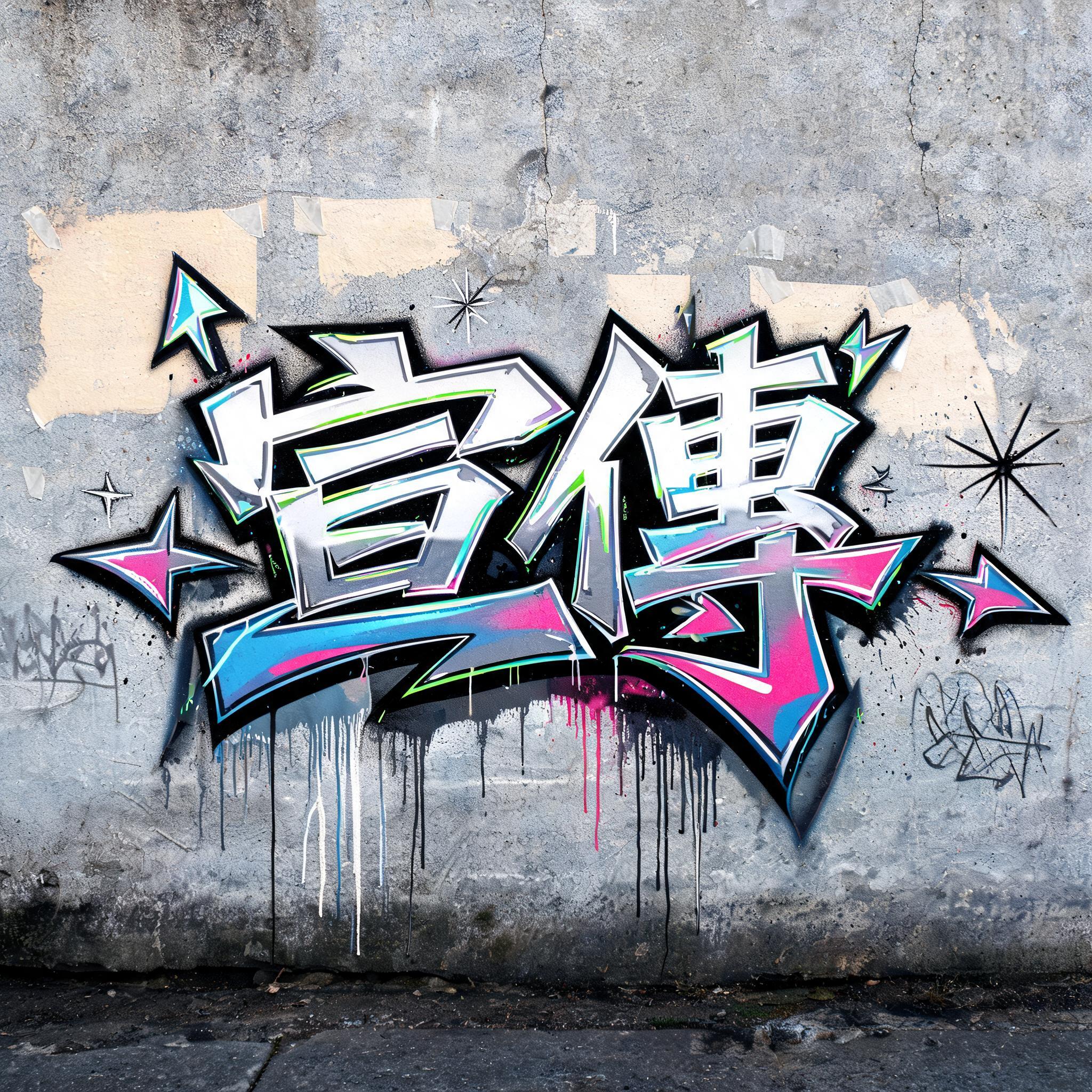 "宣傳" — Graffiti text effect
