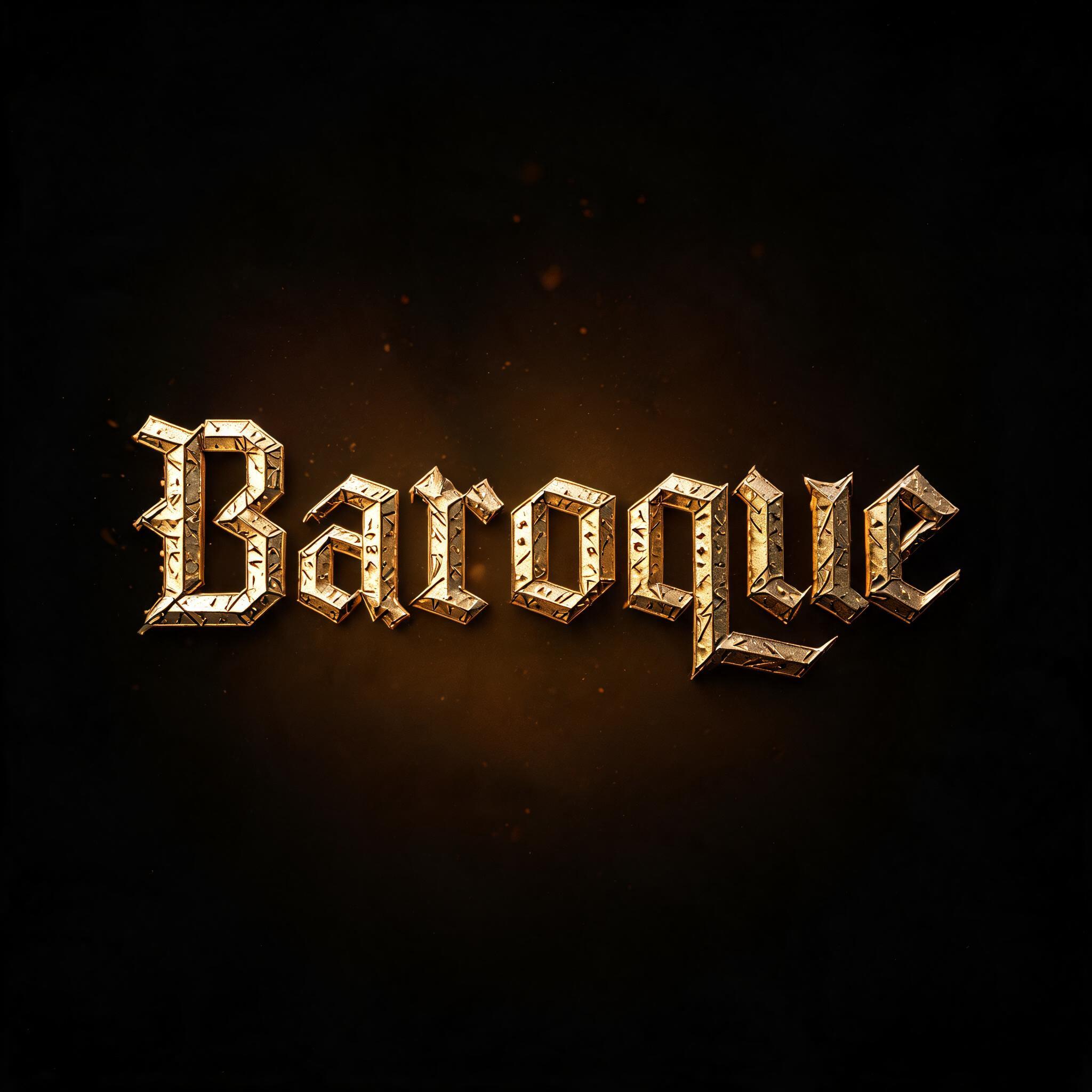 "Baroque" — 3d Bold Gold | AI Text Effect Generator