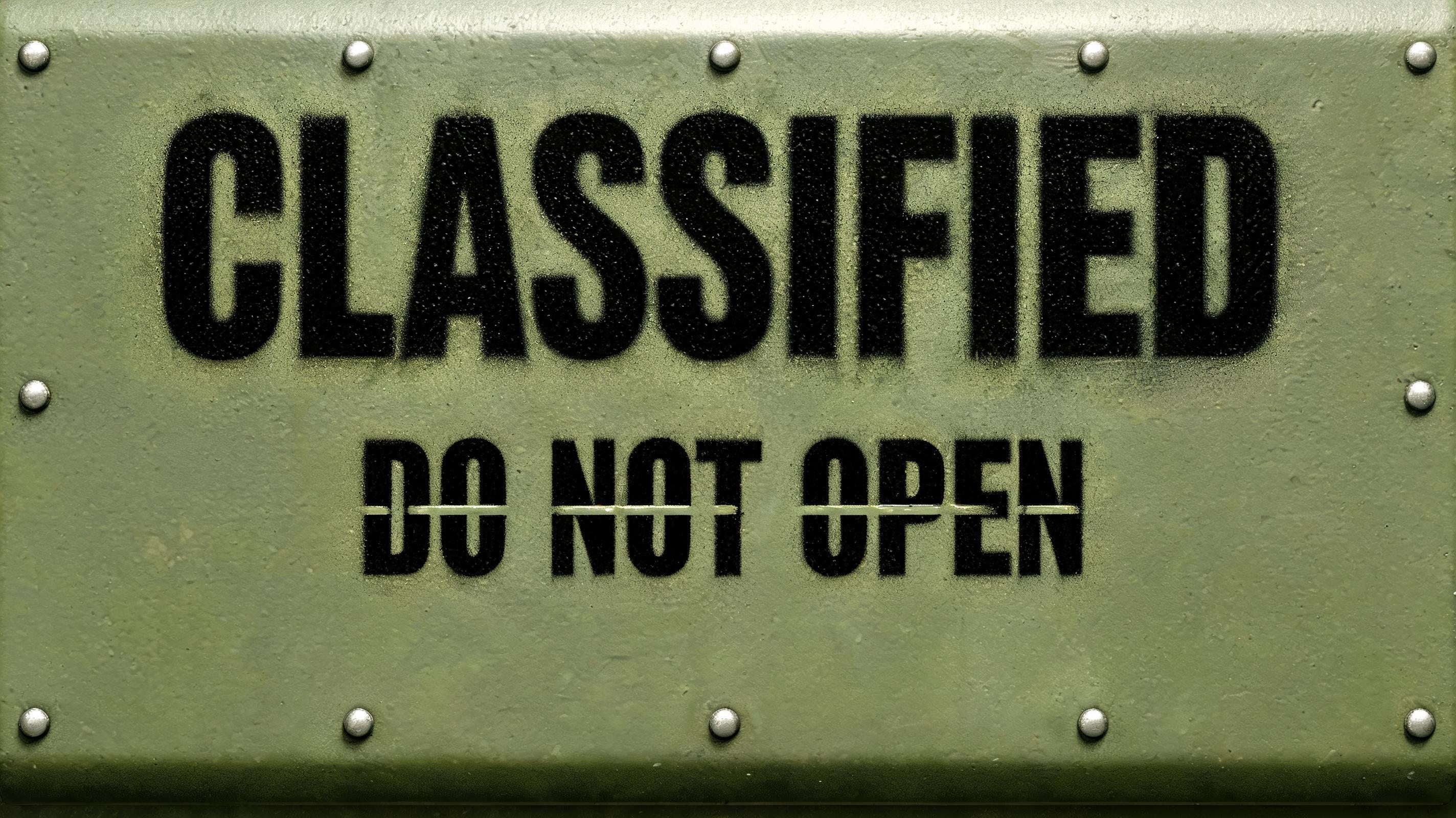 "CLASSIFIED
DO NOT OPEN" — Stencil | AI Text Effect Generator