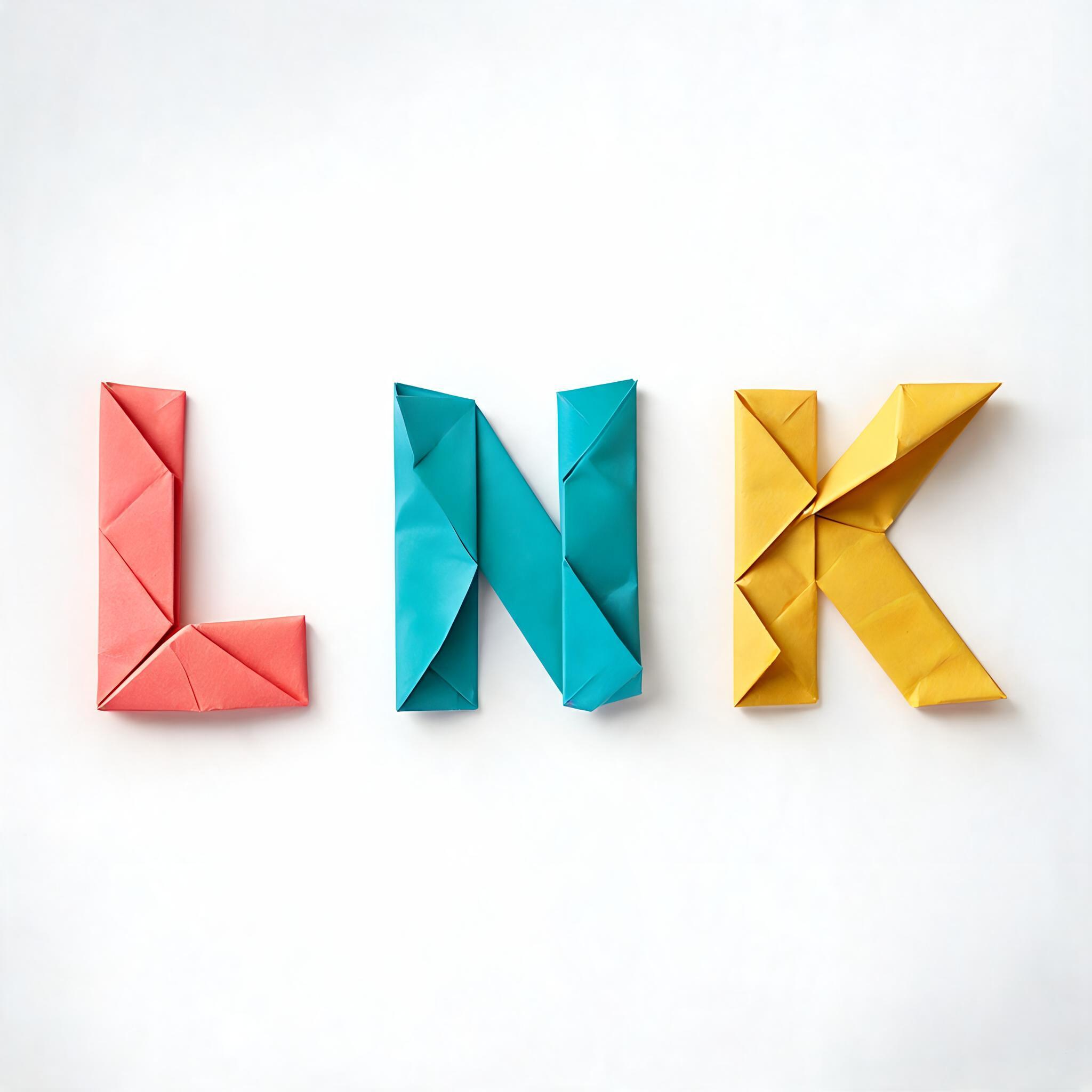"LNK" — Origami text effect
