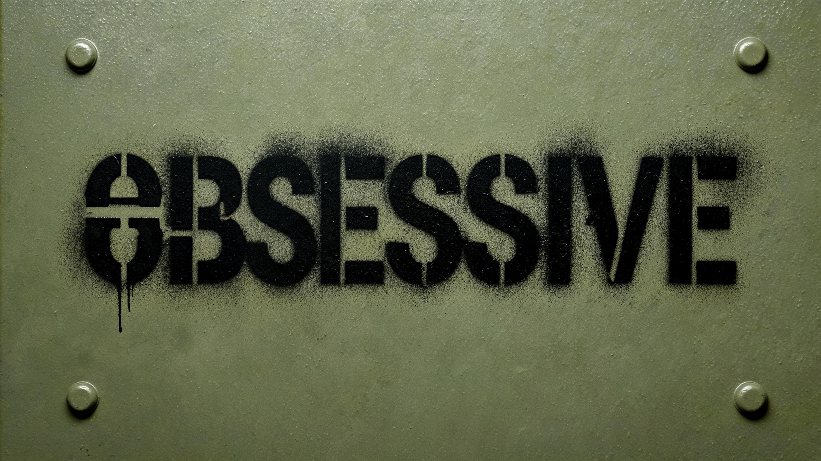 "Obsessive" — Stencil | AI Text Effect Generator