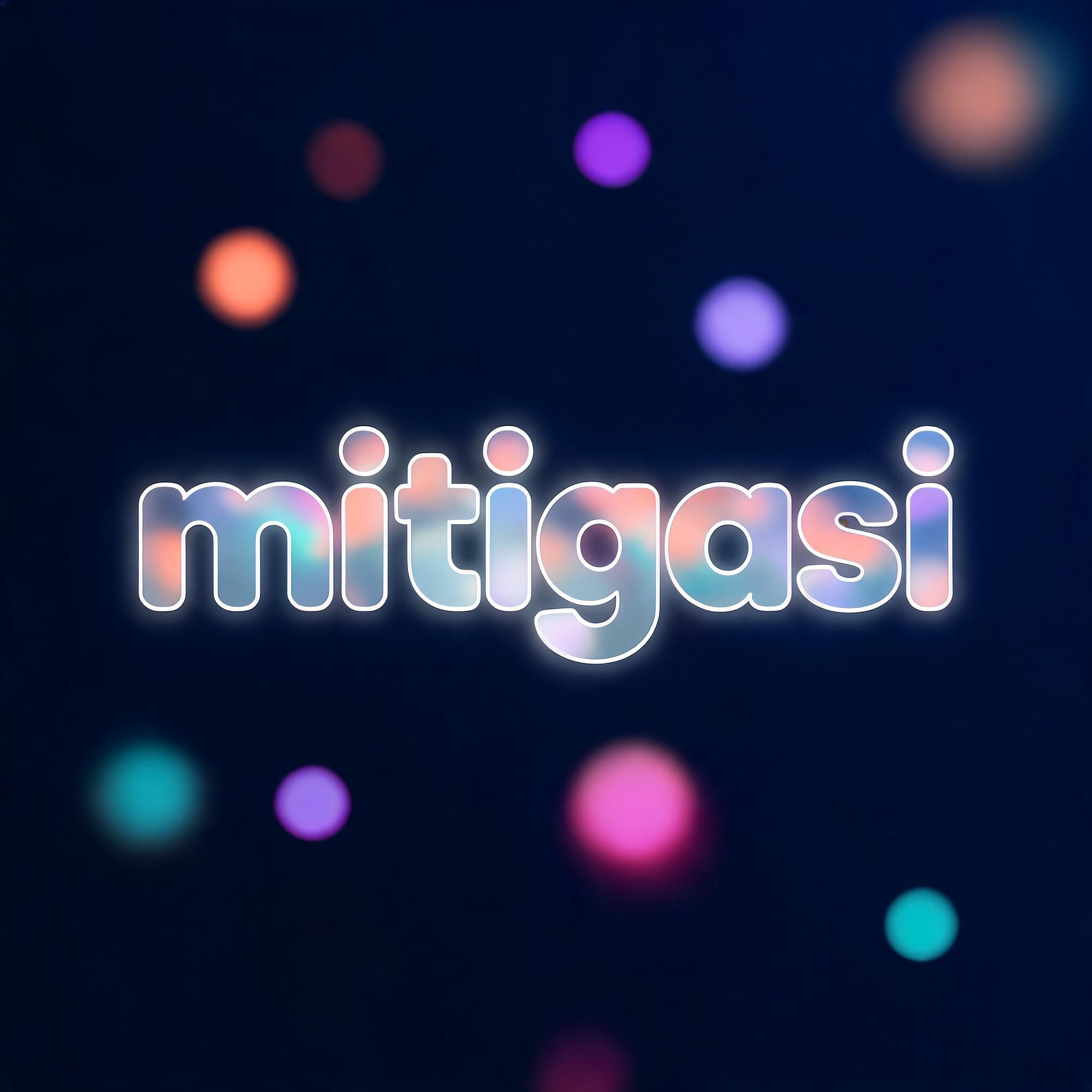 "mitigasi" — Glass Morphism | AI Text Effect Generator
