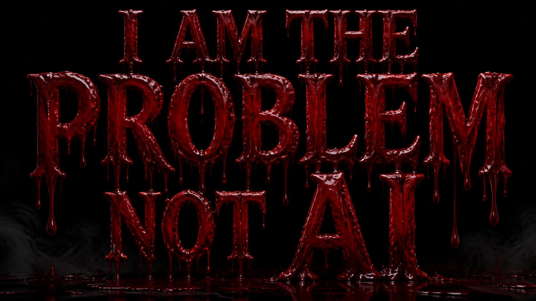 "I AM THE PROBLEM NOT AI" — Drip Font Blood | AI Text Effect Generator