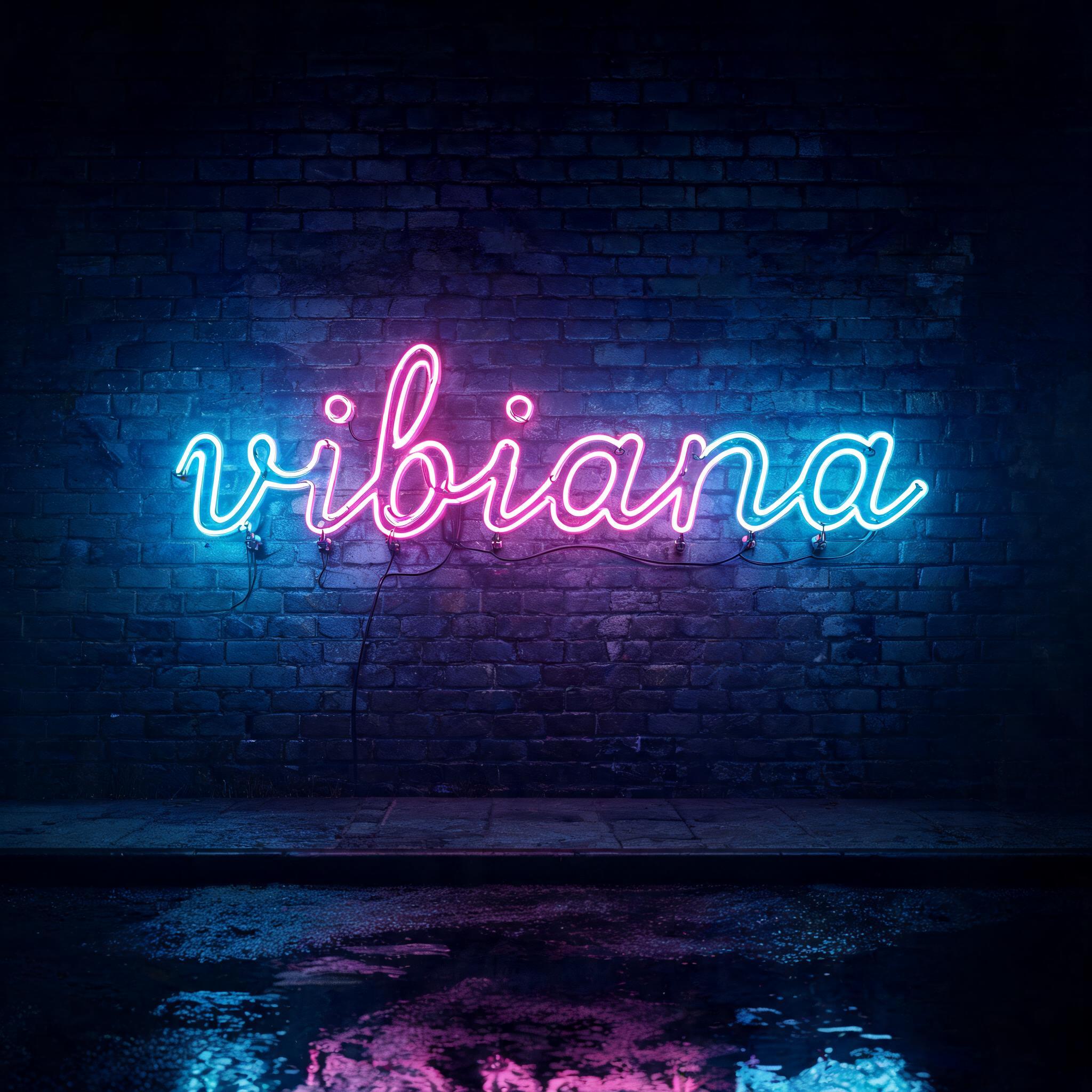 "vibiana" — Neon Glow | AI Text Effect Generator