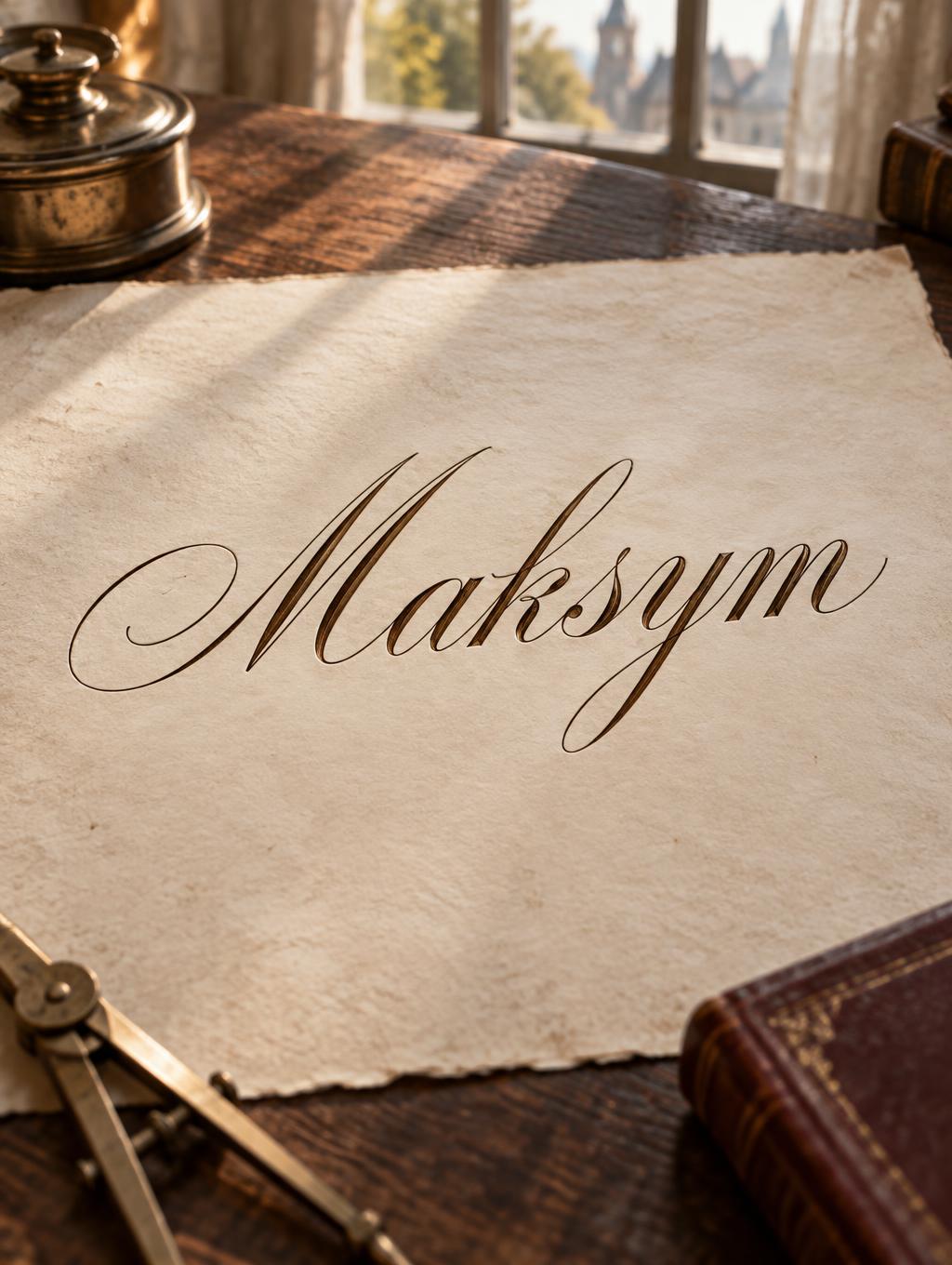 "Maksym" —  | AI Text Effect Generator
