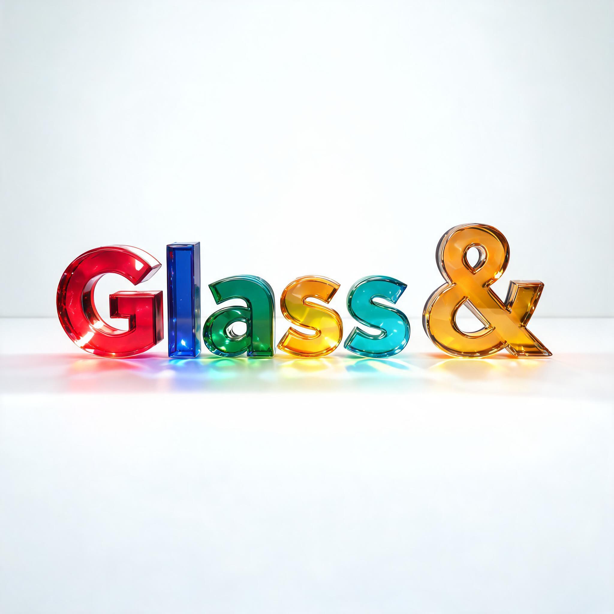 "Glass &" — Glass Color | AI Text Effect Generator