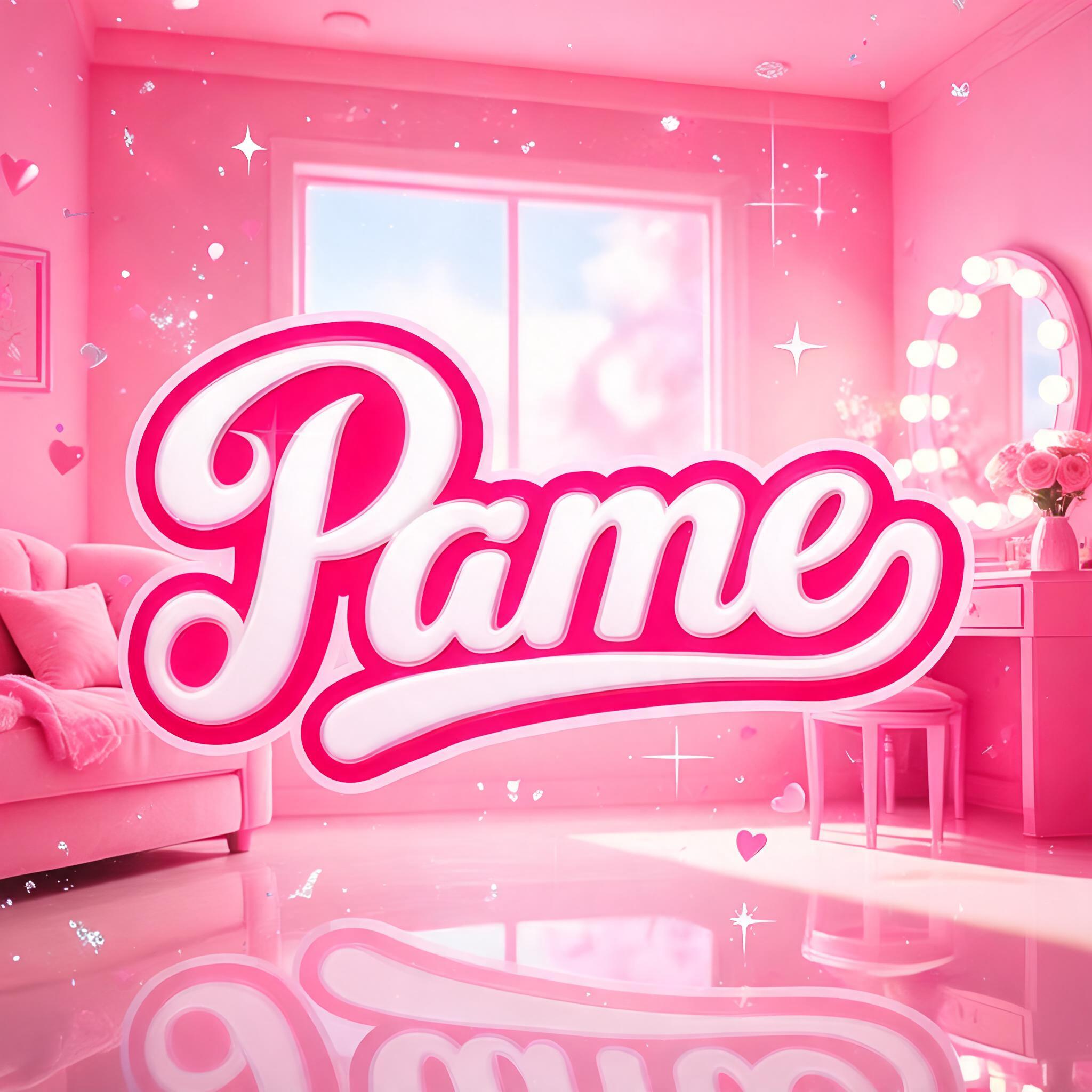 "Pame" — Barbie | AI Text Effect Generator