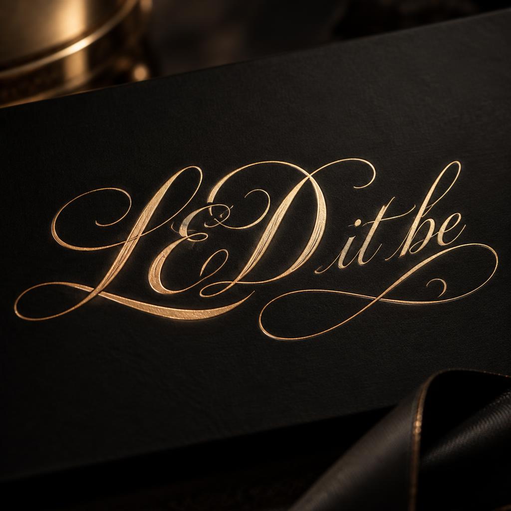 "LED it be" — Elegant Script text effect