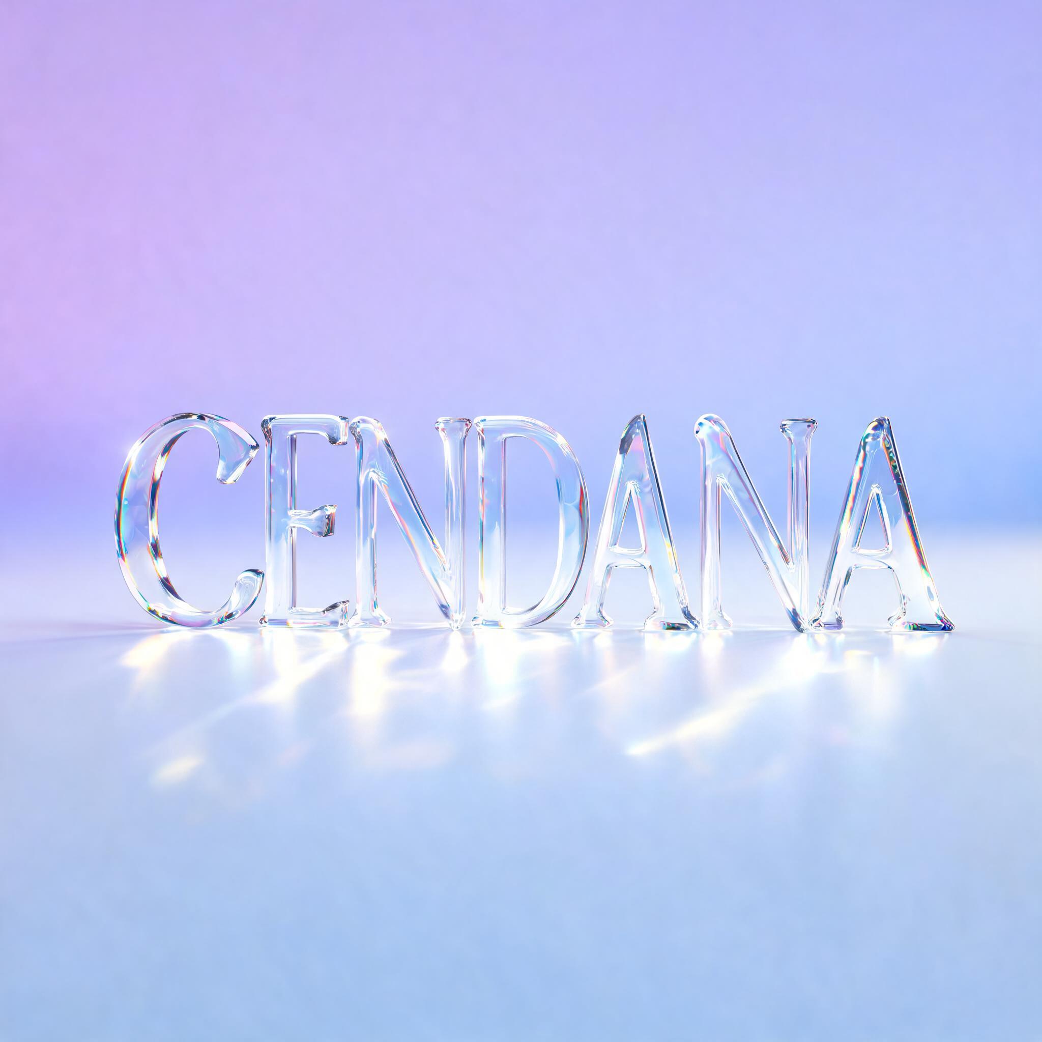 "CENDANA" — Glass | AI Text Effect Generator