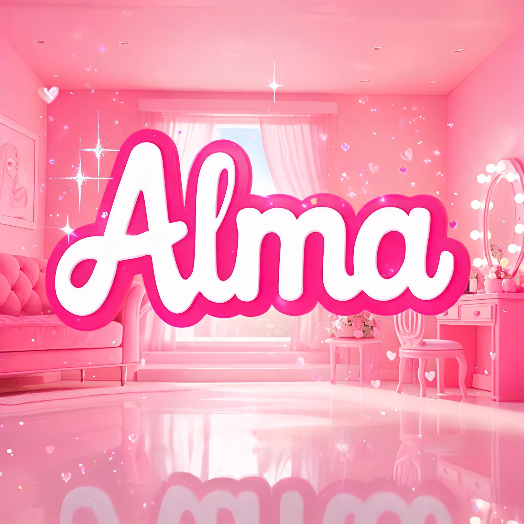 "Alma" — Barbie text effect