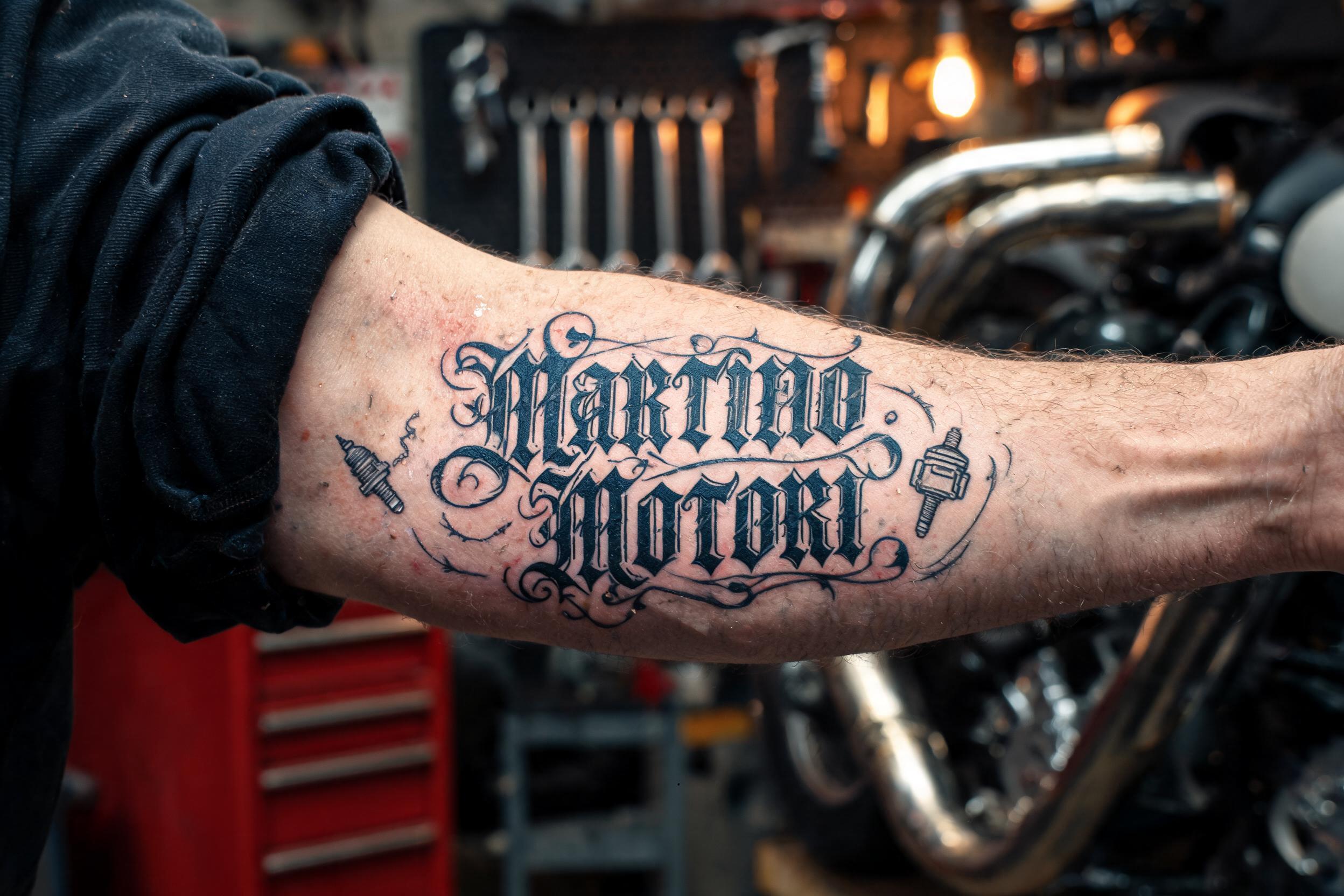 "Martino Motori" — Tattoo | AI Text Effect Generator