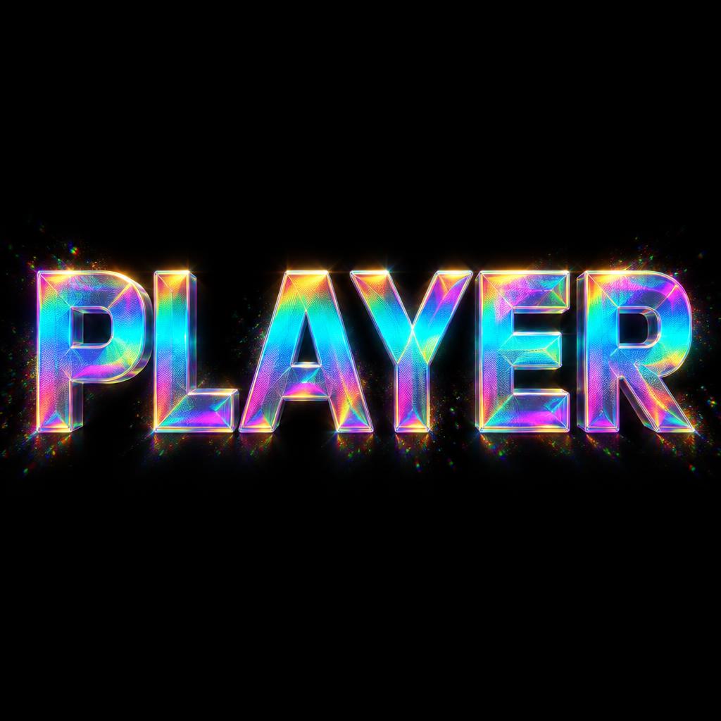 "PLAYER" — Holographic | AI Text Effect Generator