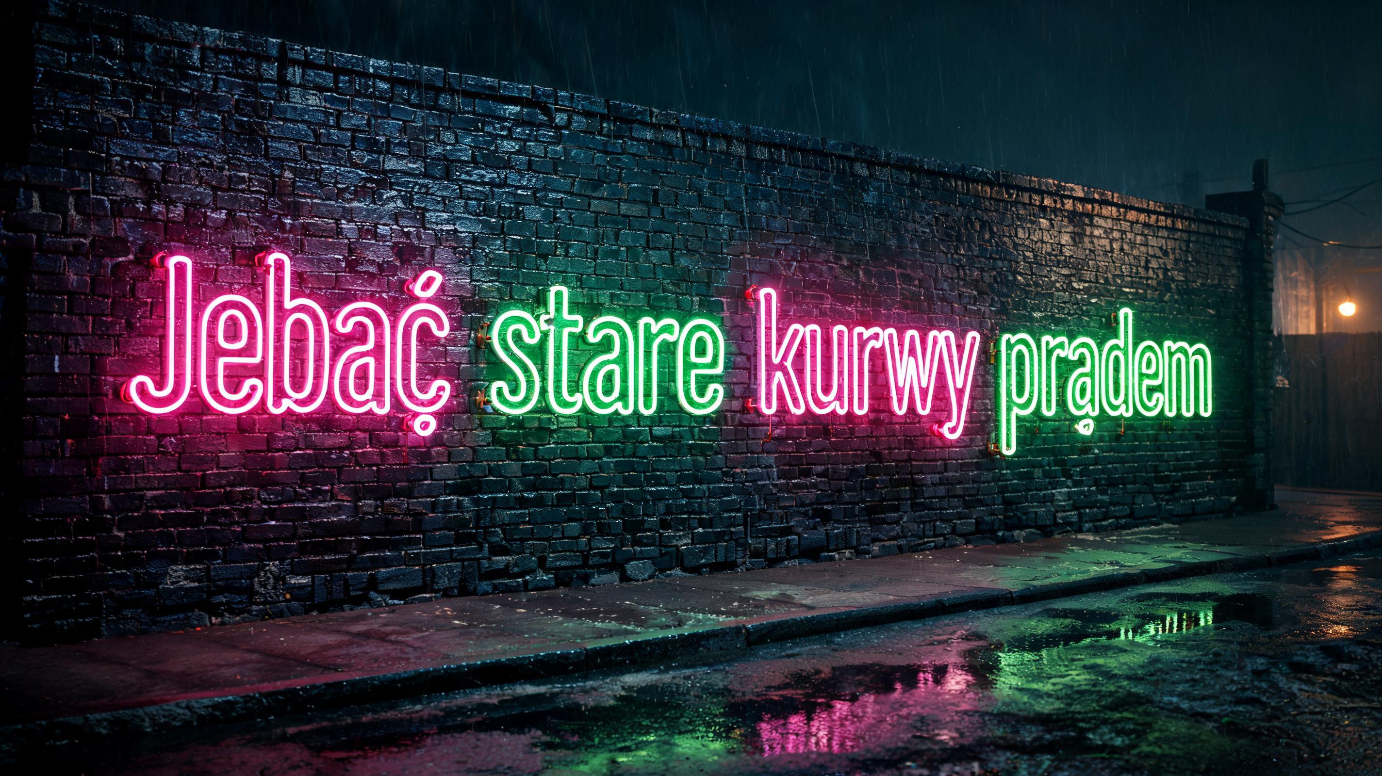 "Jebać stare kurwy prądem" — Cyberpunk Electric Neon text effect