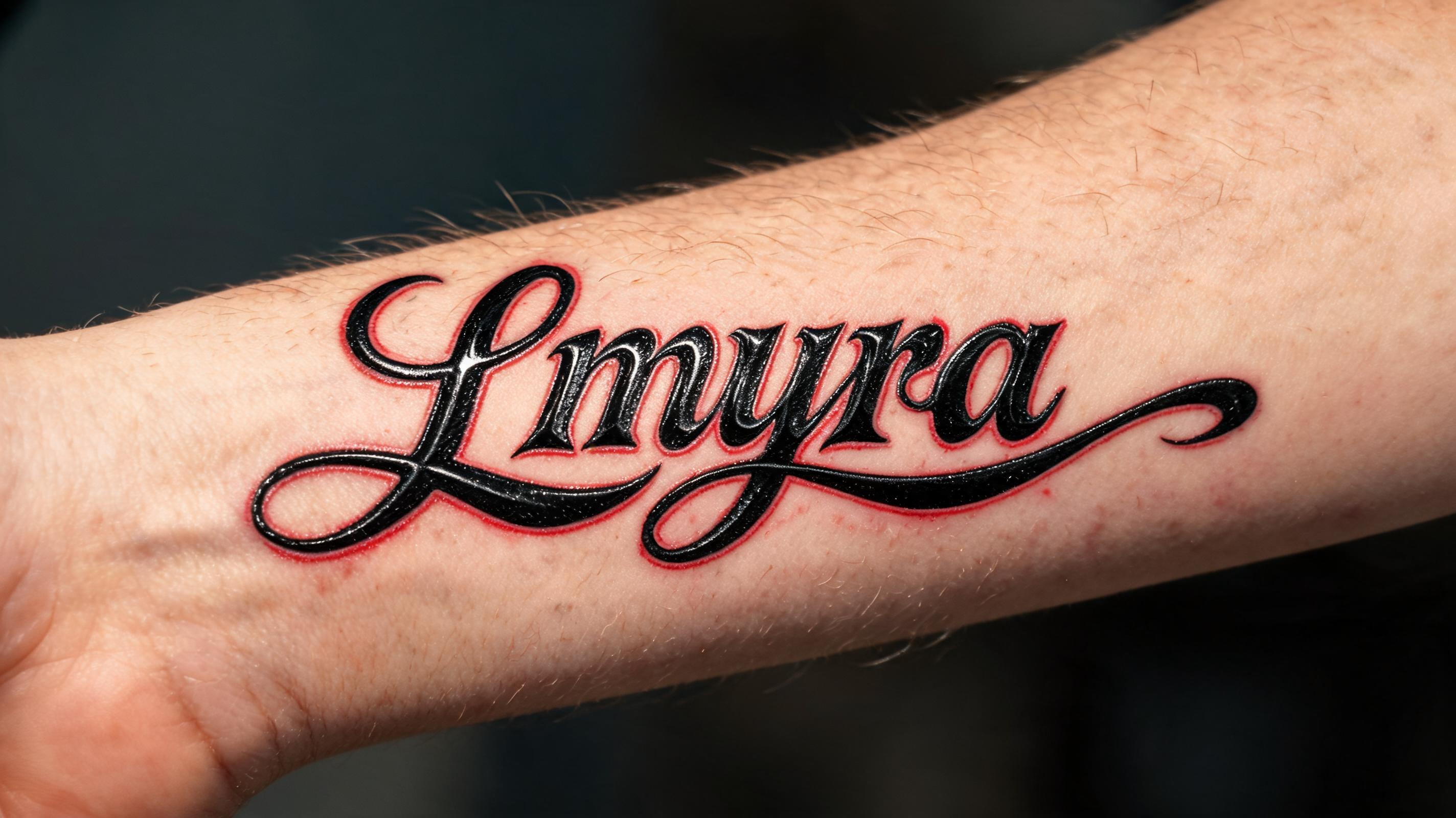 "Lmyra" — Chicano text effect