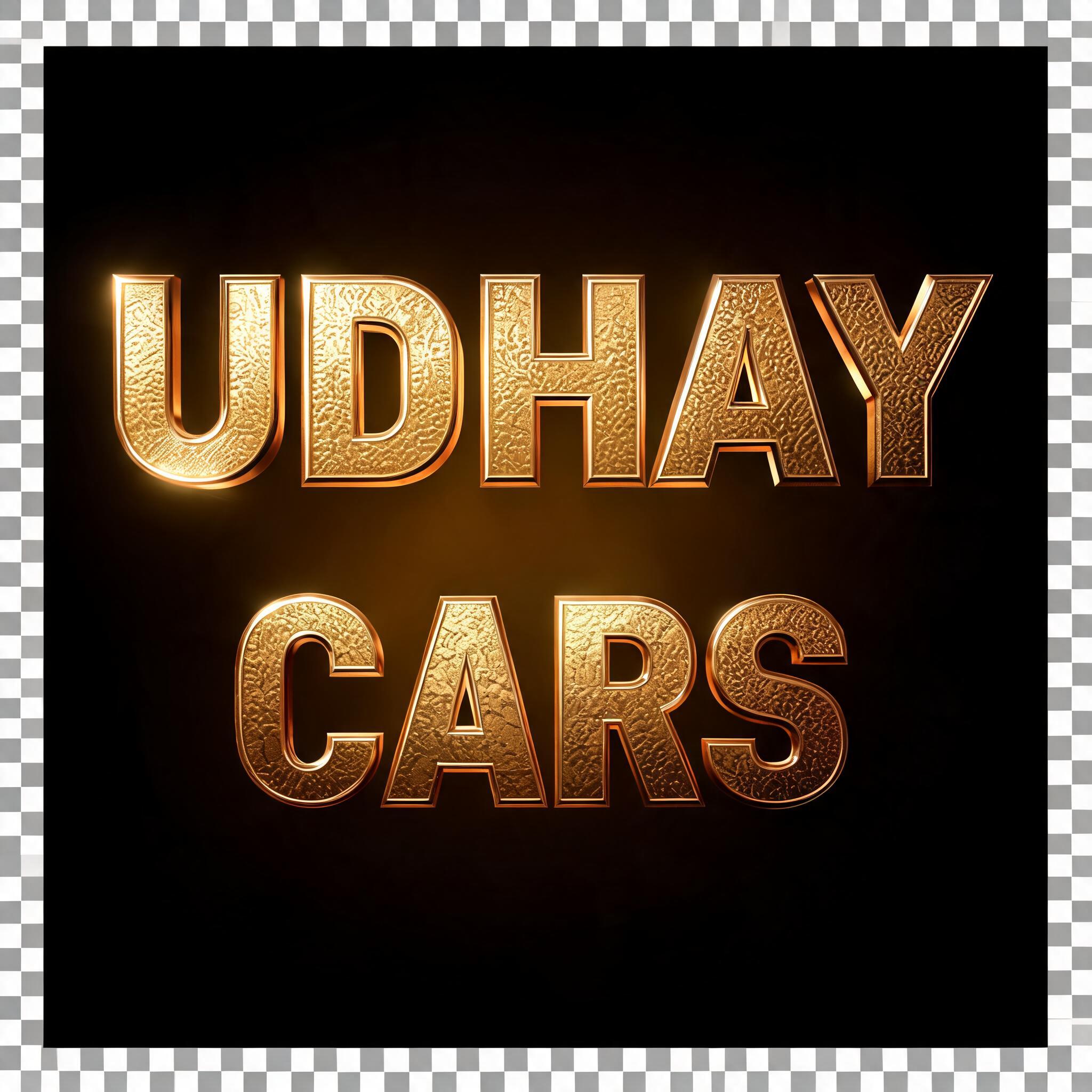 "UDHAY CARS" — 3d Bold Gold | AI Text Effect Generator