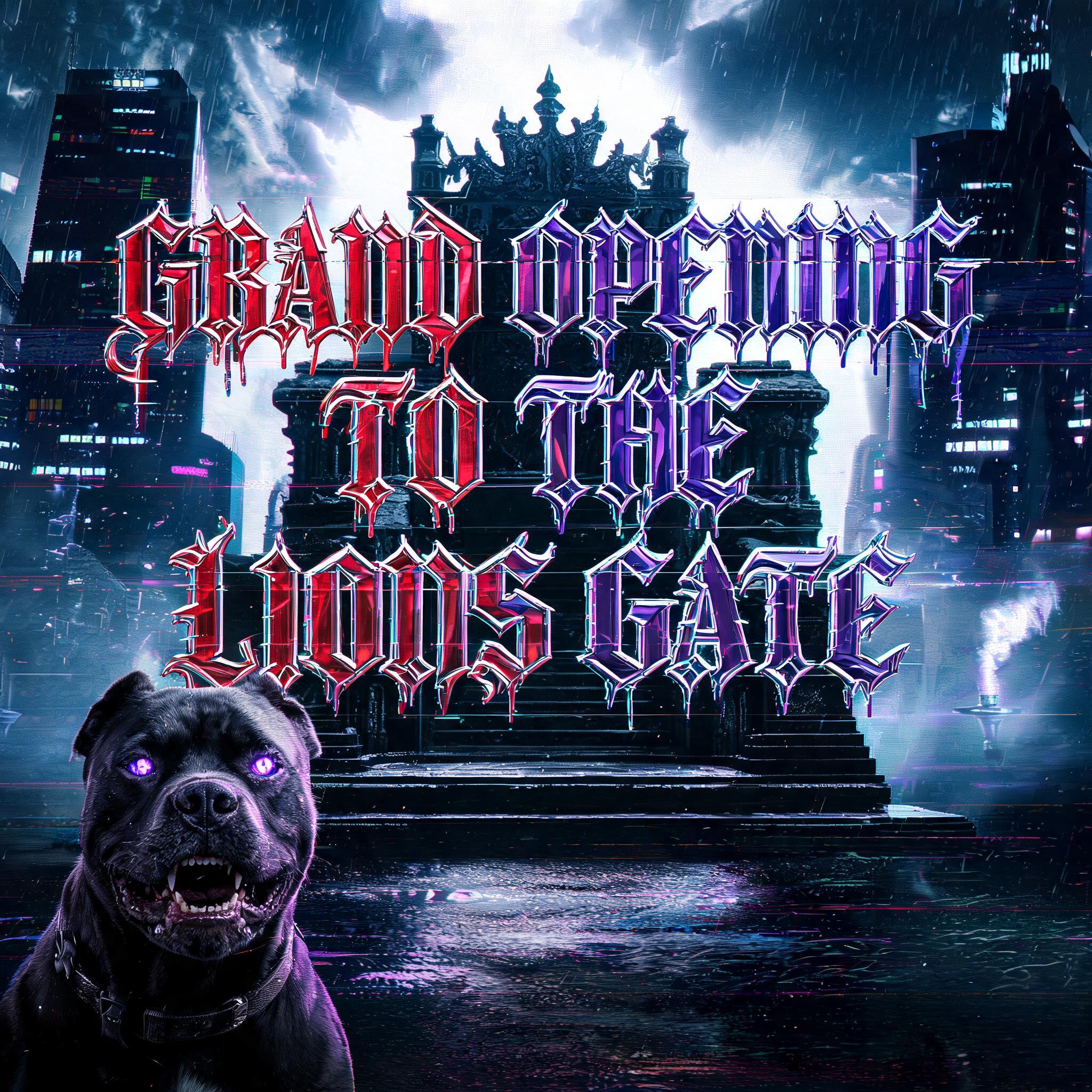 "GRAND OPENING
TO THE
LIONS GATE" — Cyberpunk | AI Text Effect Generator