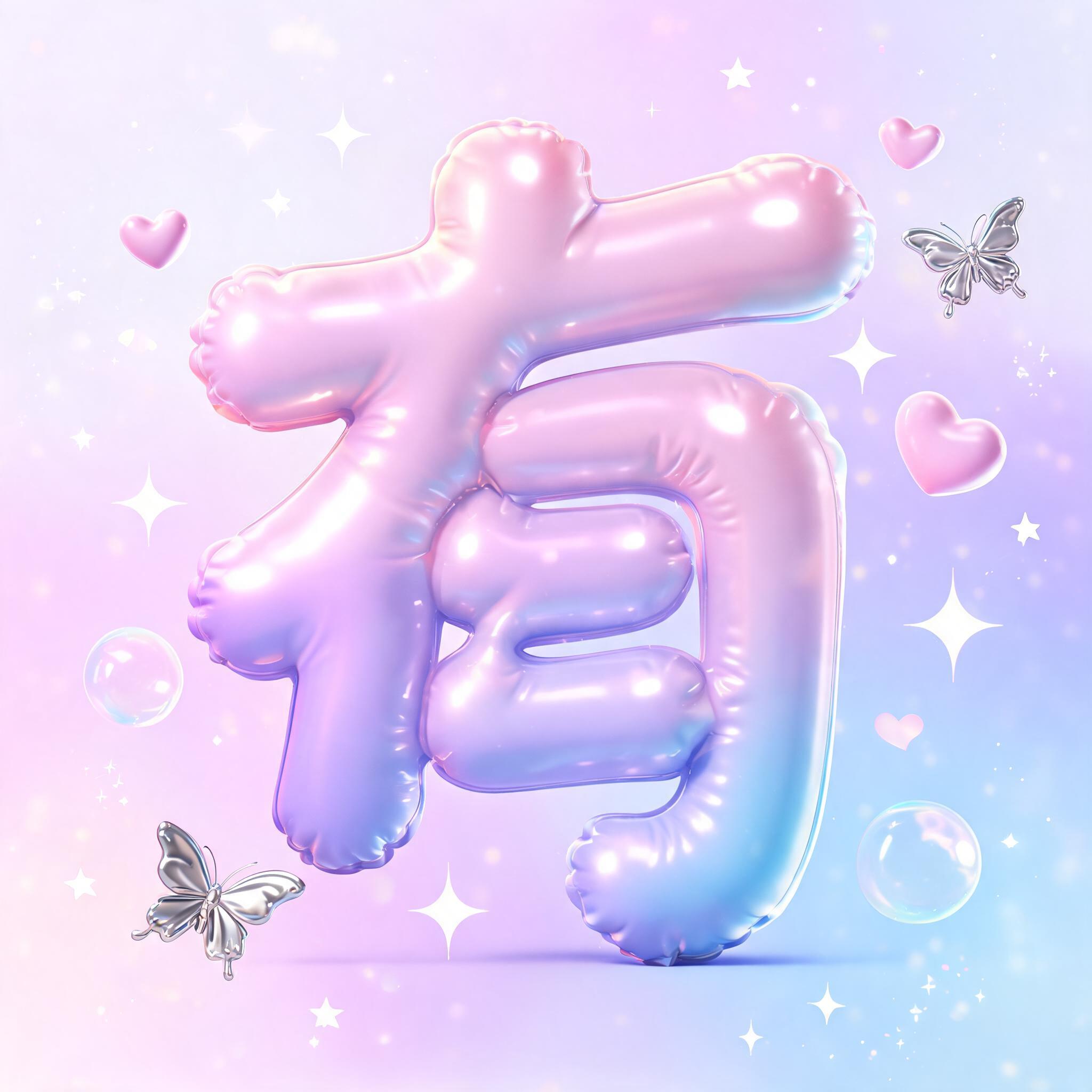 "有" — Y2k Bubbly | AI Text Effect Generator