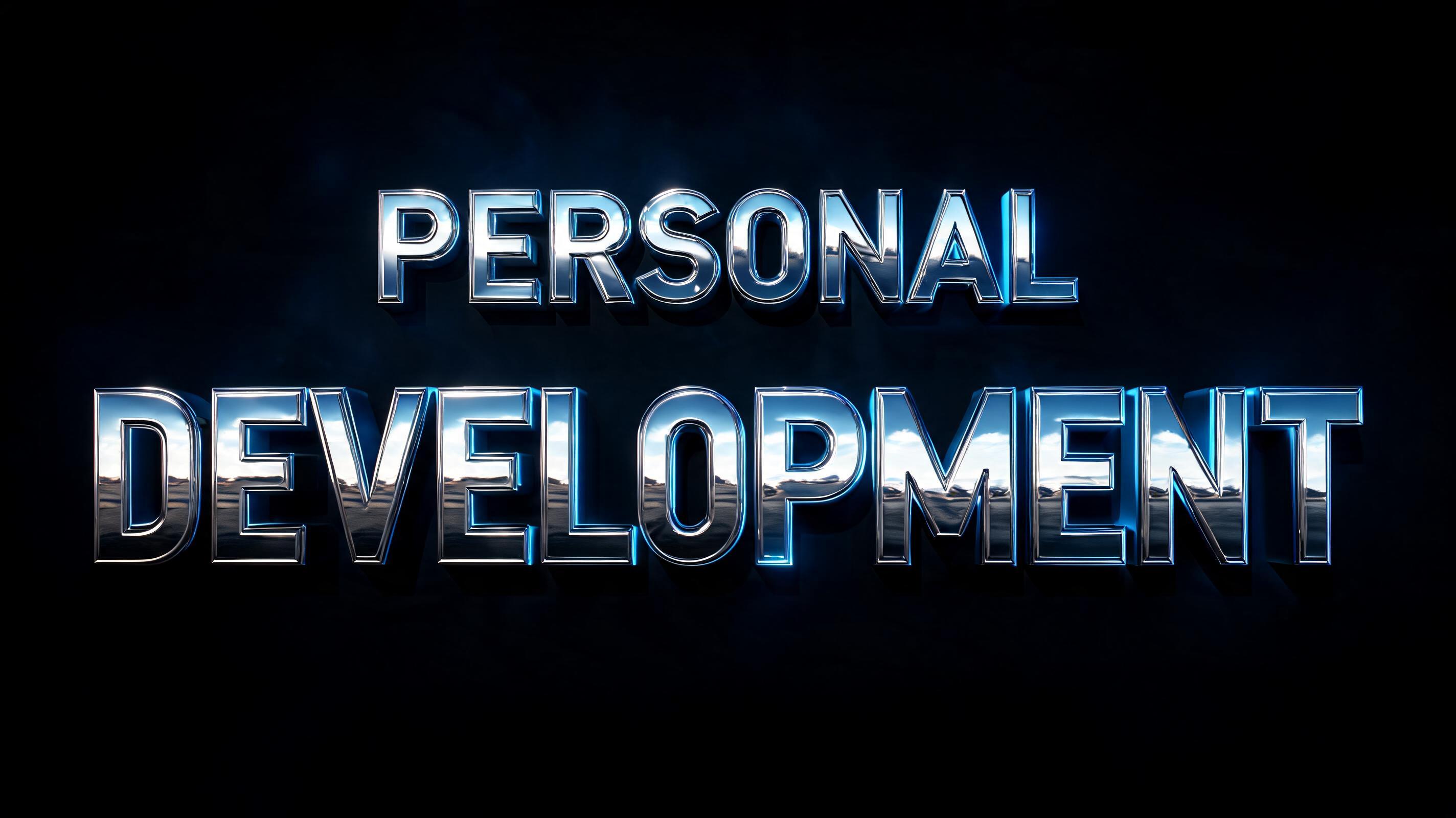 "PERSONAL DEVELOPMENT" — Chrome Metal 3d | AI Text Effect Generator