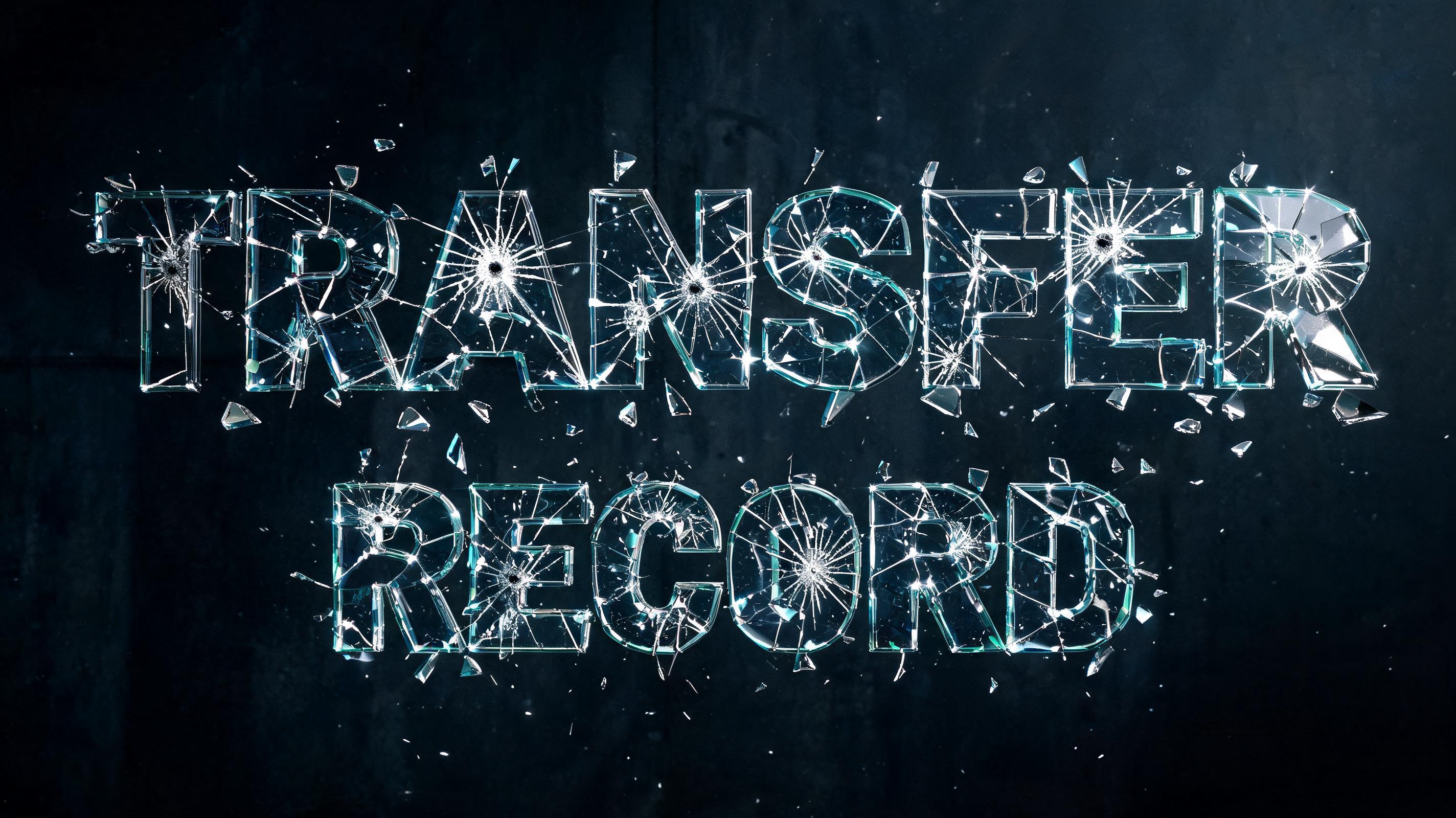 "TRANSFER RECORD" — Glass Broken | AI Text Effect Generator