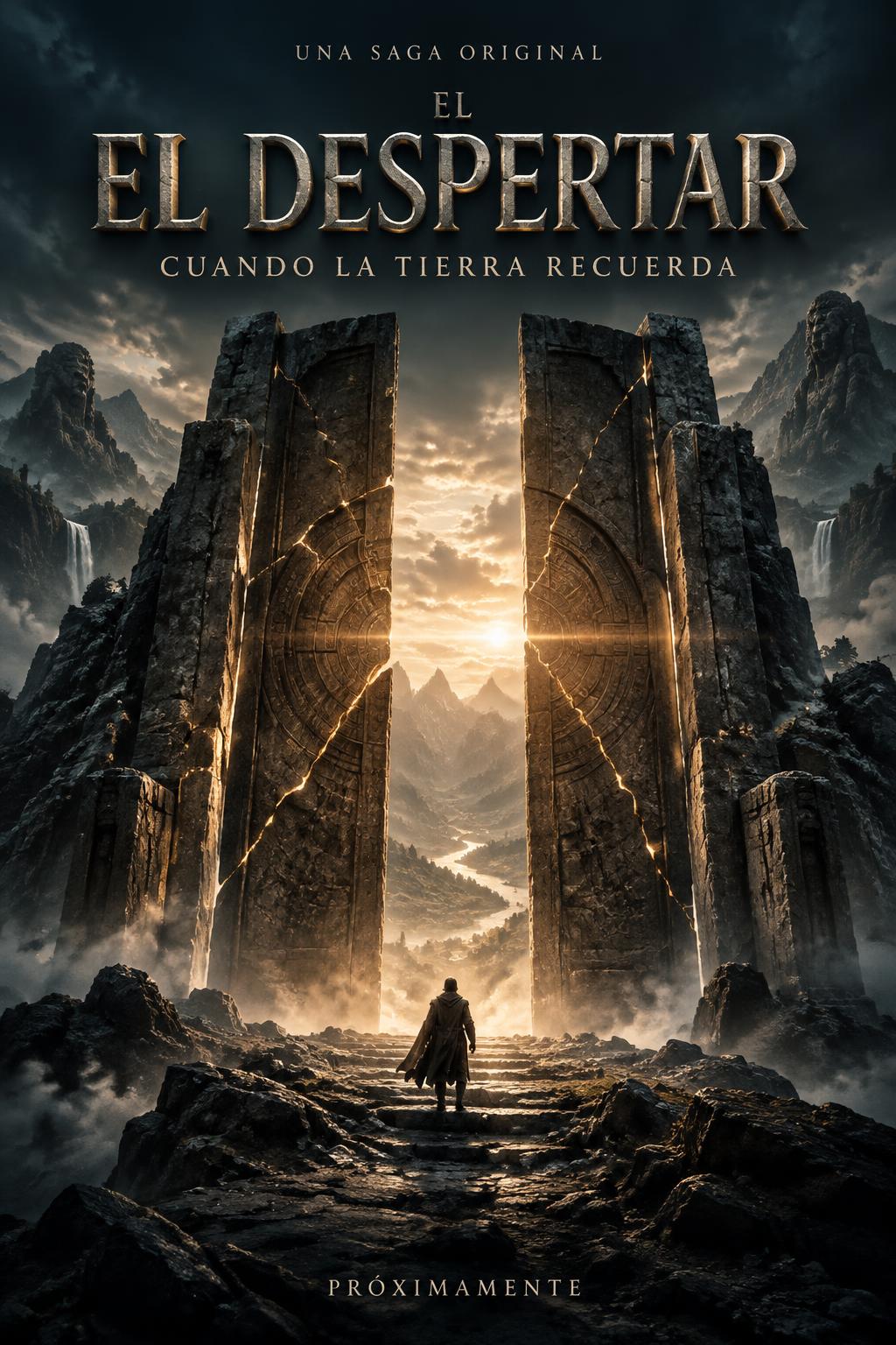 "EL DESPERTAR
CUANDO LA TIERRA RECUERDA
UNA SAGA ORIGINAL
PRÓXIMAMENTE" — Cinematic | AI Text Effect Generator