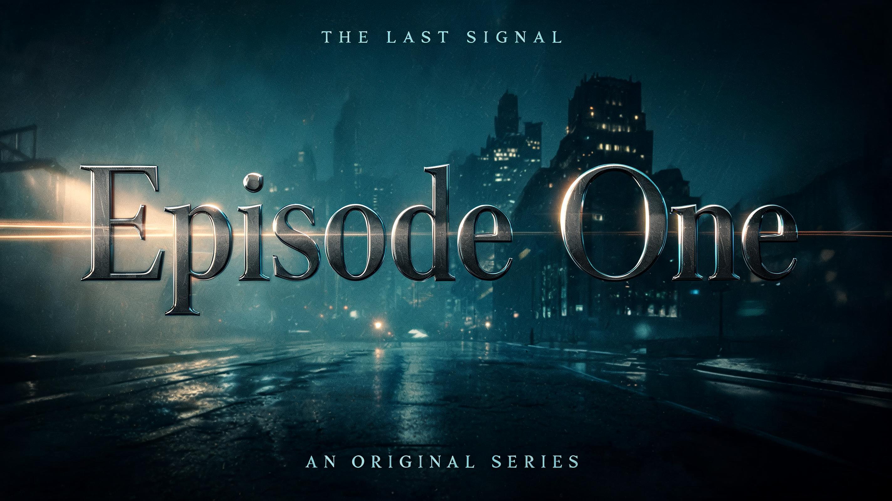 "Episode One
THE LAST SIGNAL
AN ORIGINAL SERIES" — Cinematic | AI Text Effect Generator