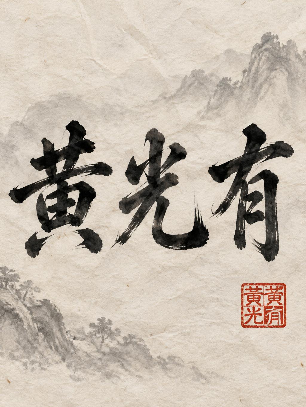 "黃光有" — Brush Chinese Ink | AI Text Effect Generator