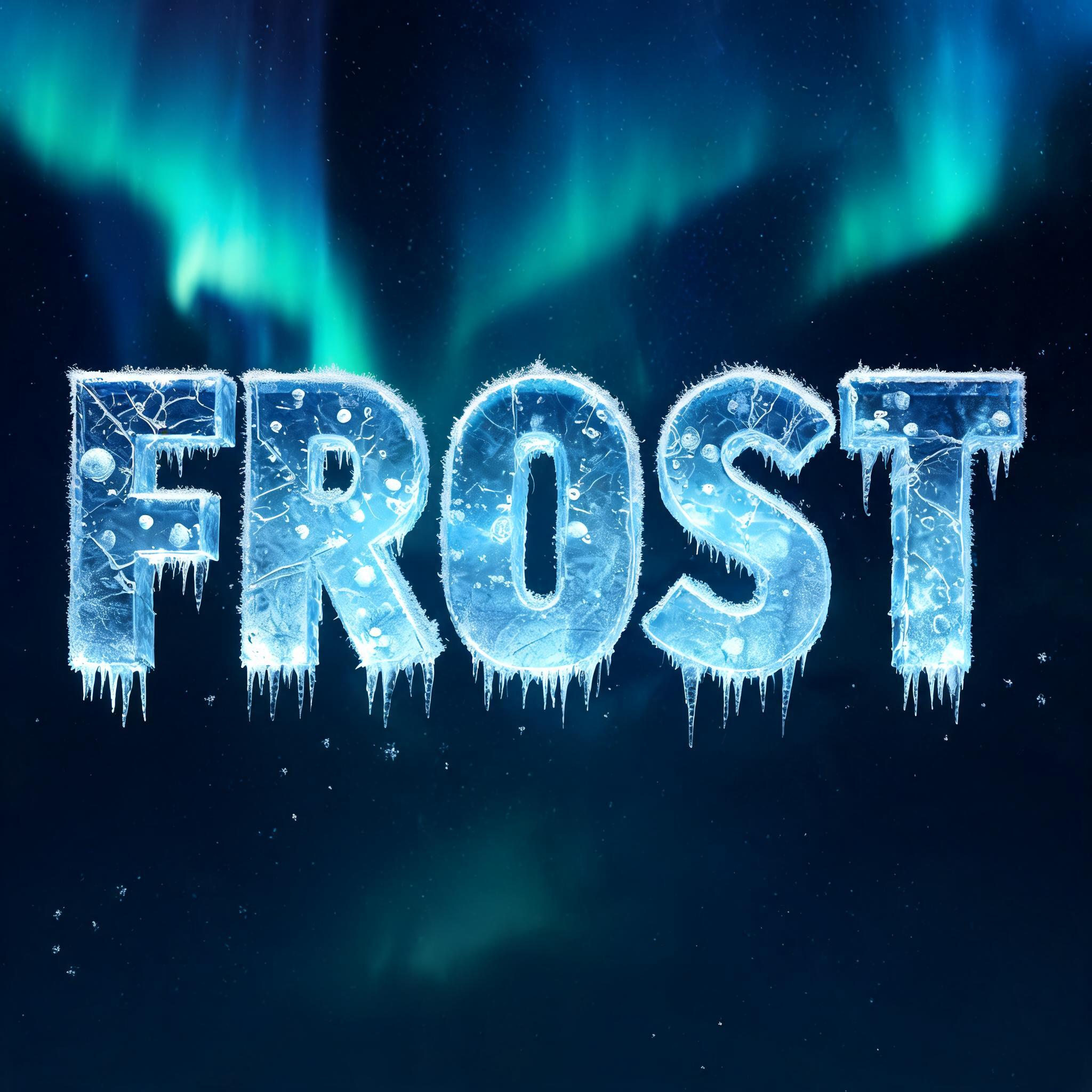"FROST" — Glass Frozen | AI Text Effect Generator