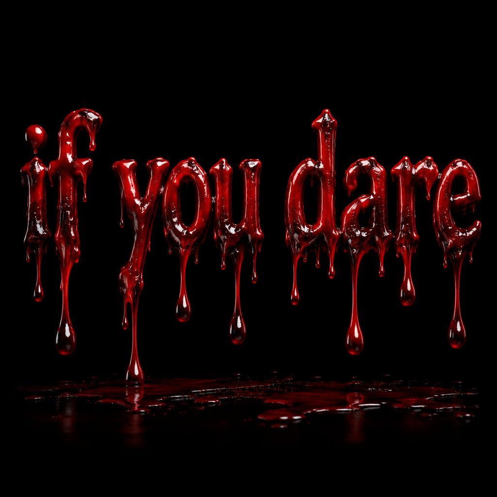 "if you dare" — Drip Font Blood | AI Text Effect Generator