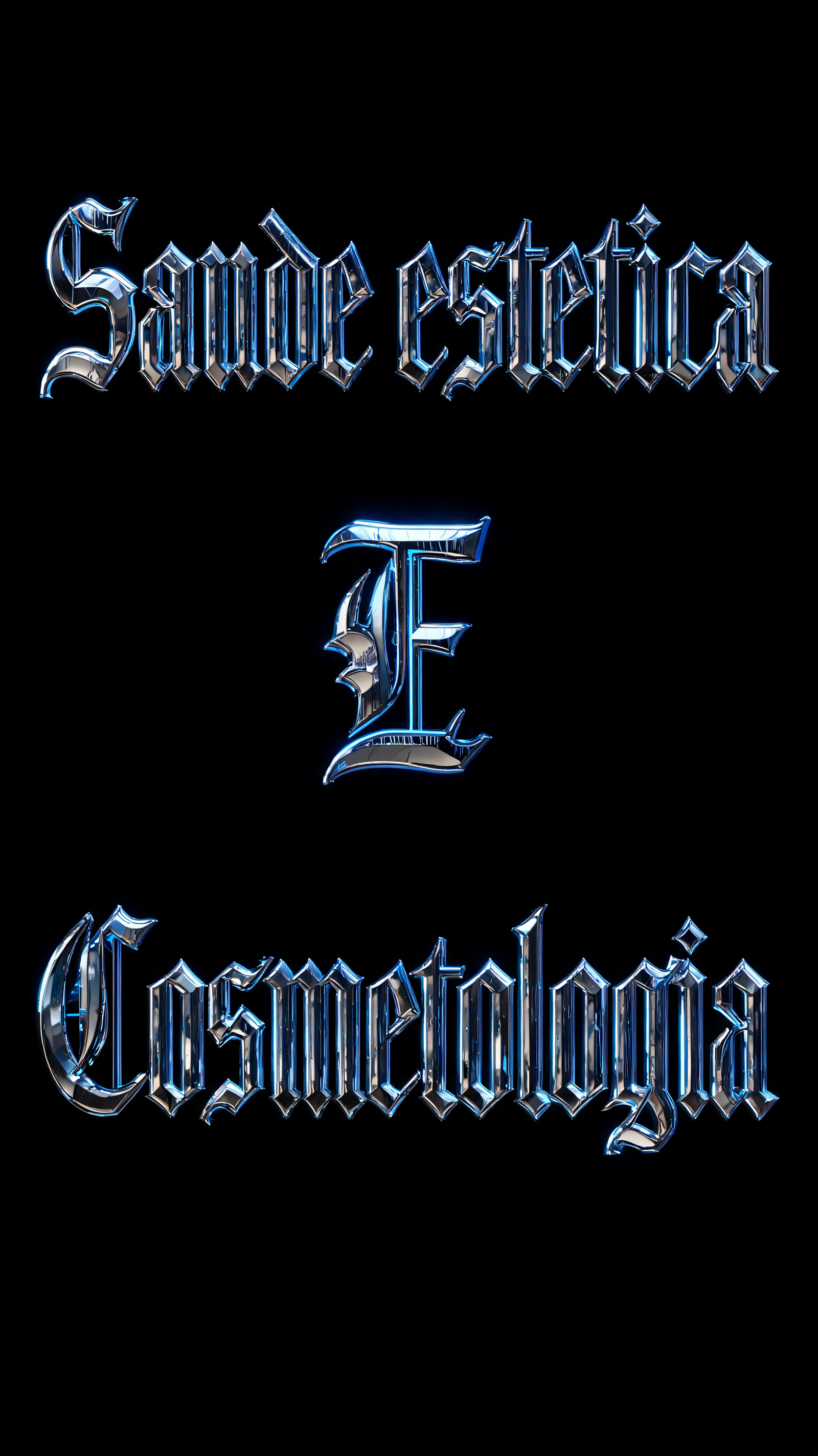"Saude estetica
          E
Cosmetologia " — Chrome Metal 3d | AI Text Effect Generator