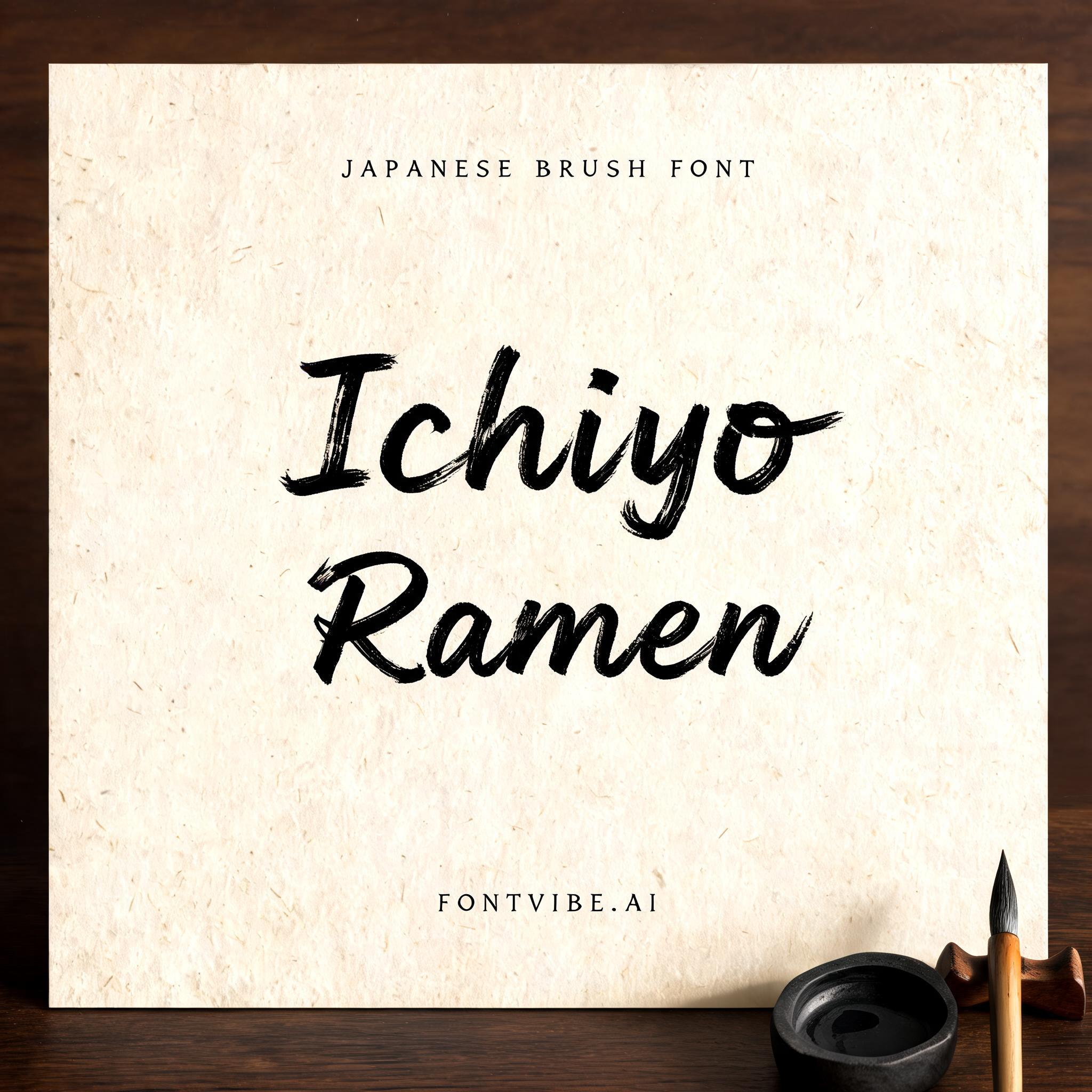 "Ichiyo Ramen" — Brush Japanese Ink | AI Text Effect Generator