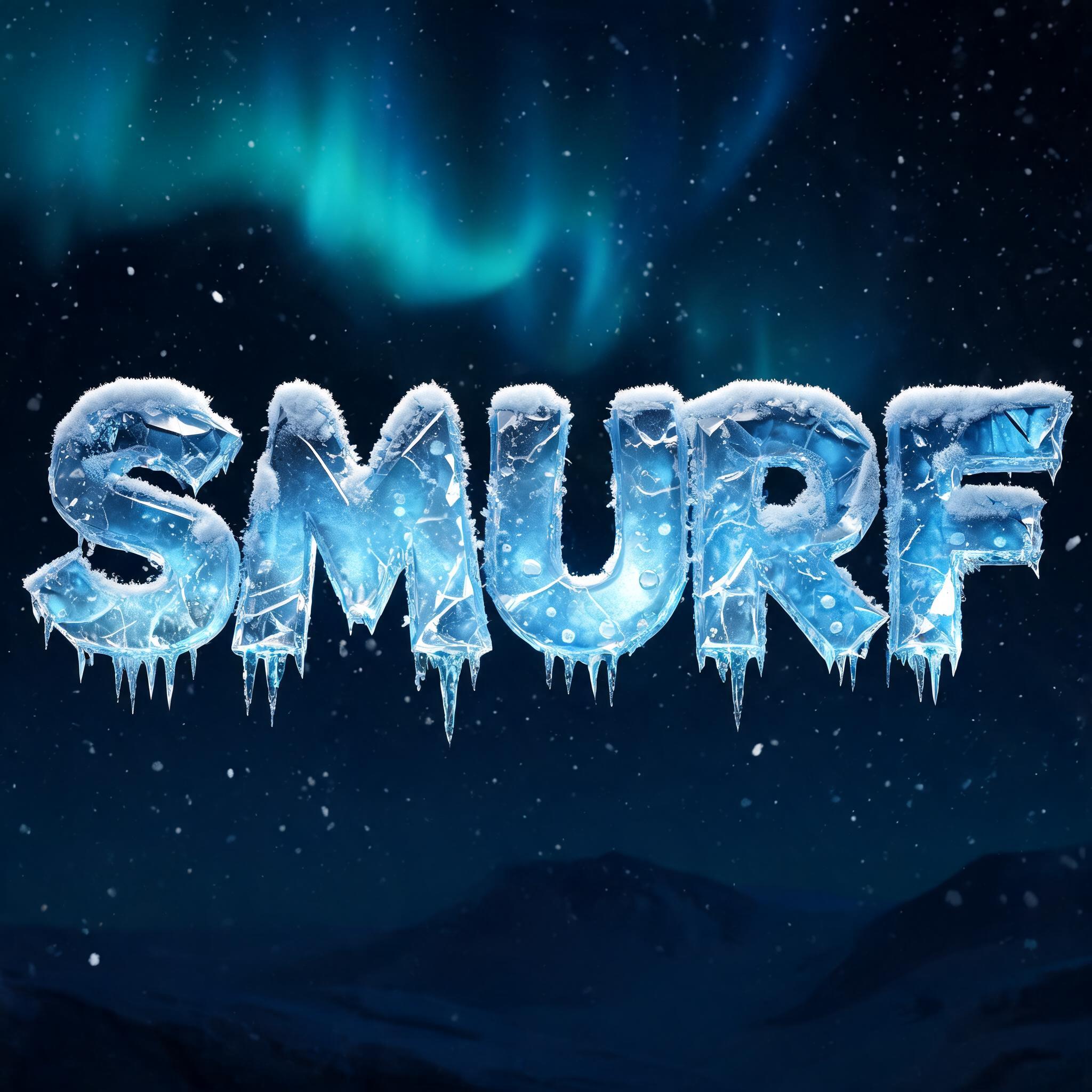 "SMURF" — Glass Frozen | AI Text Effect Generator