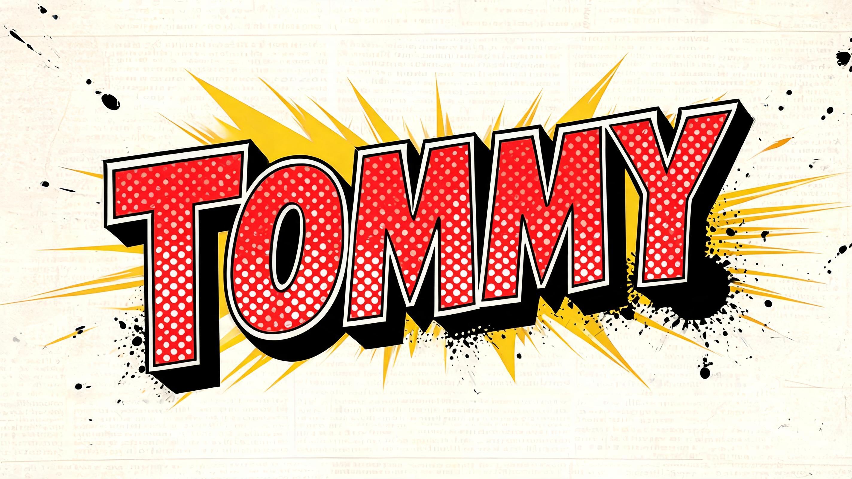 "Tommy" — Comic Book | AI Text Effect Generator