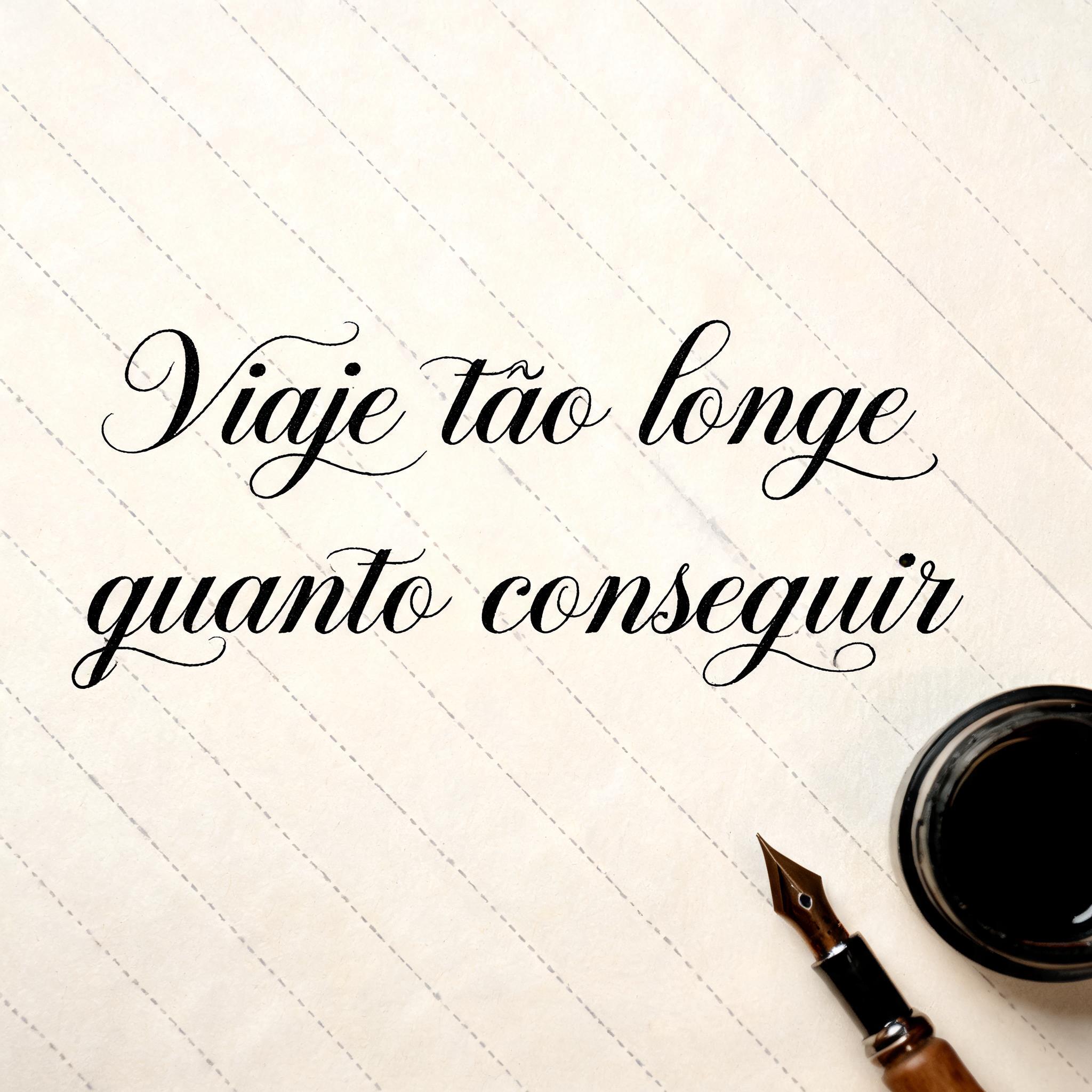 "Viaje tão longe quanto conseguir" — Cursive Calligraphy | AI Text Effect Generator