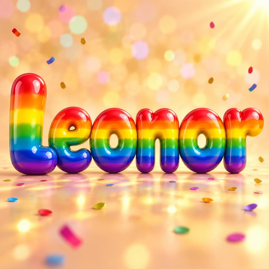 "Leonor" — Rainbow | AI Text Effect Generator