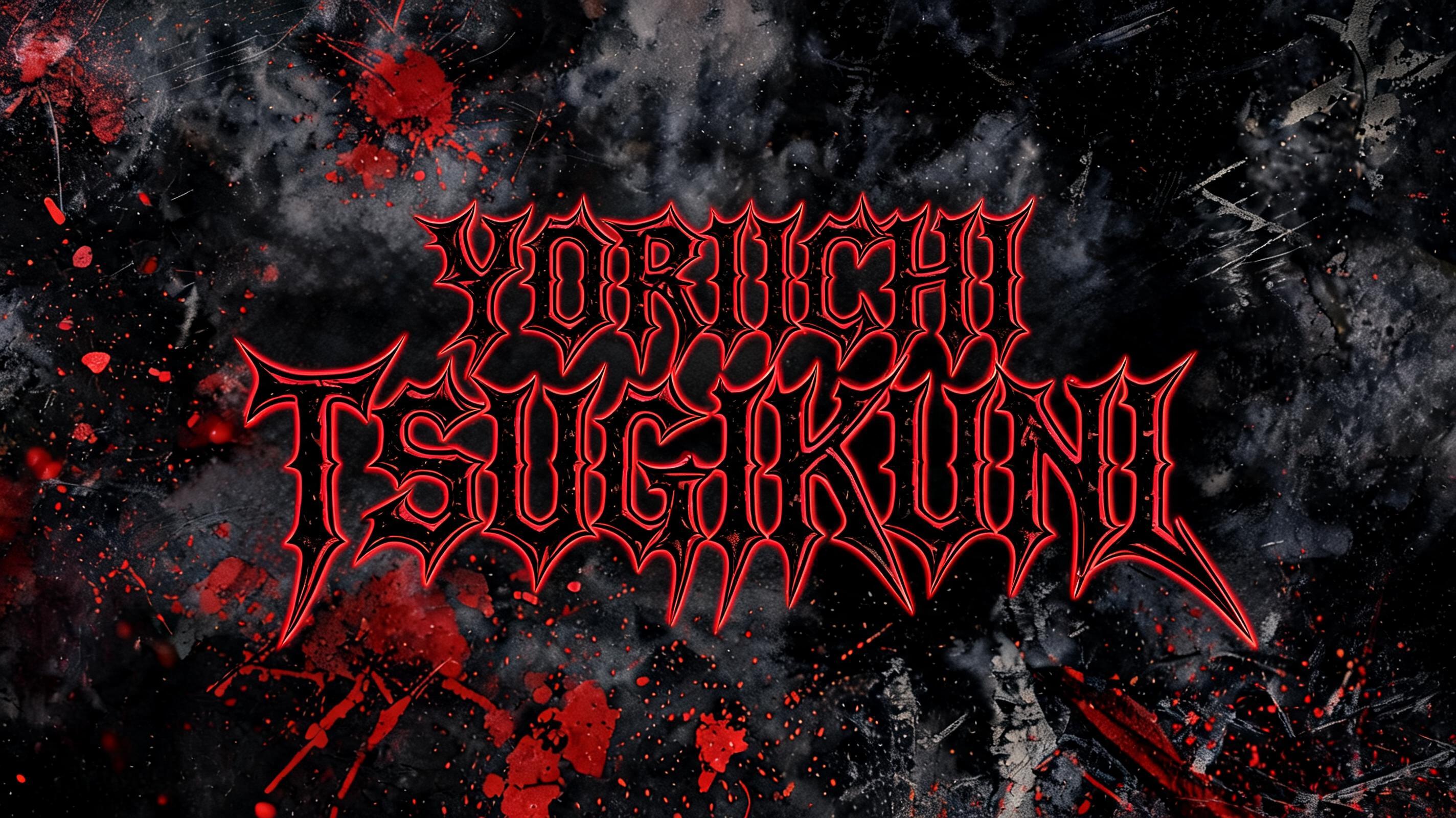 "YORIICHI TISUGIKUNI" — Gothic text effect