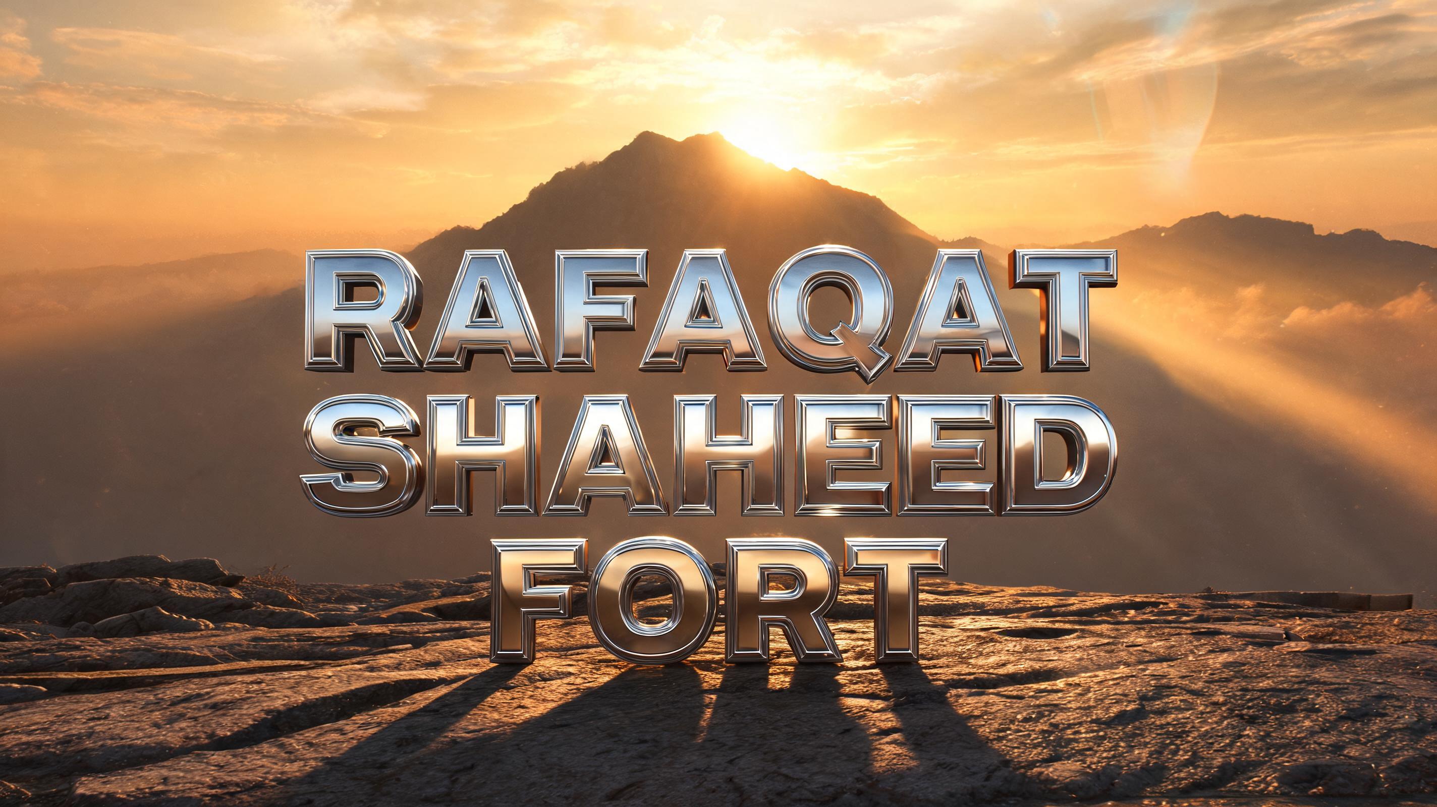 "RAFAQAT SHAHEED FORT" — Chrome Metal 3d | AI Text Effect Generator
