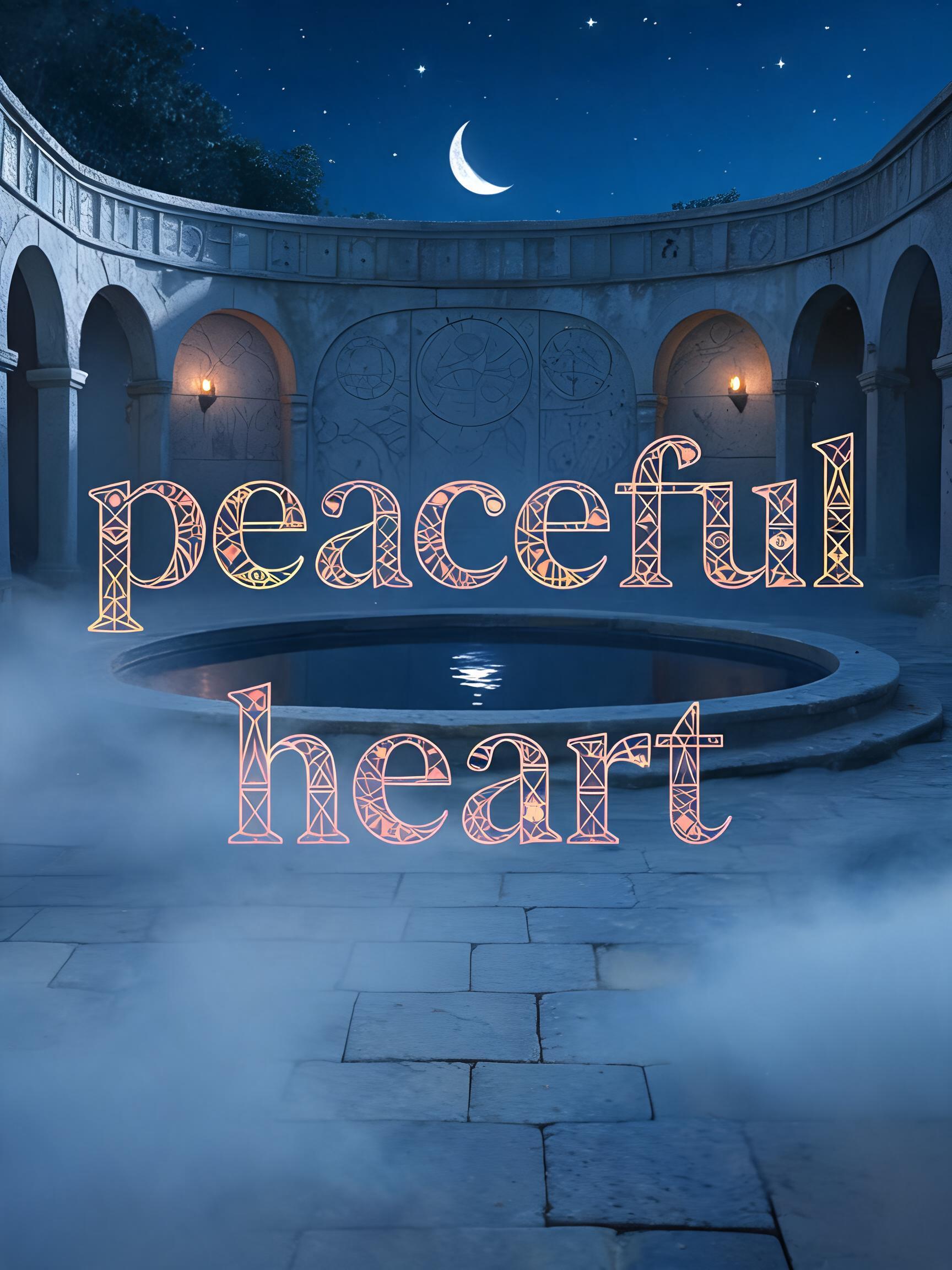 "peaceful heart" —  | AI Text Effect Generator
