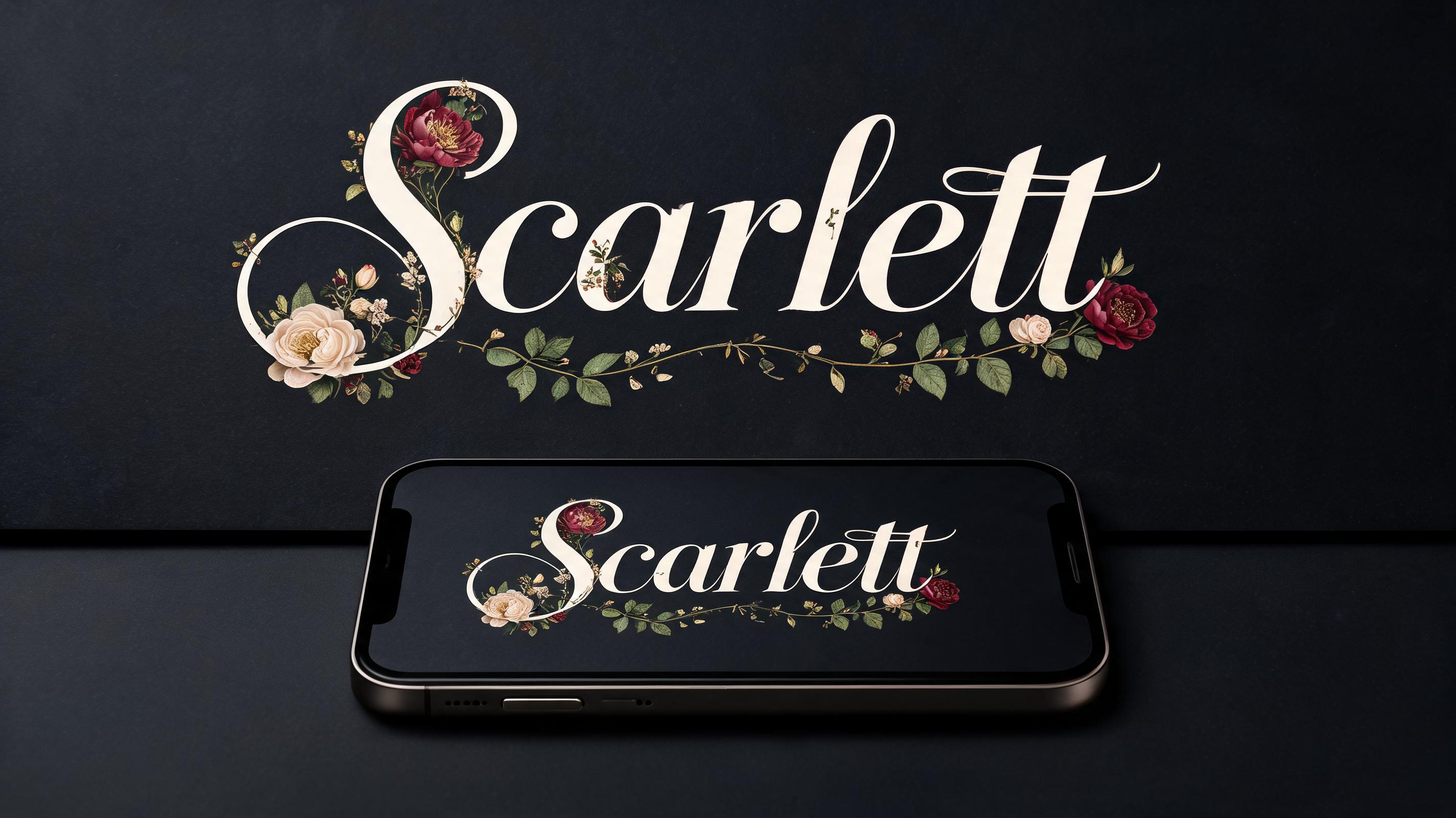 "Scarlett" — Floral | AI Text Effect Generator