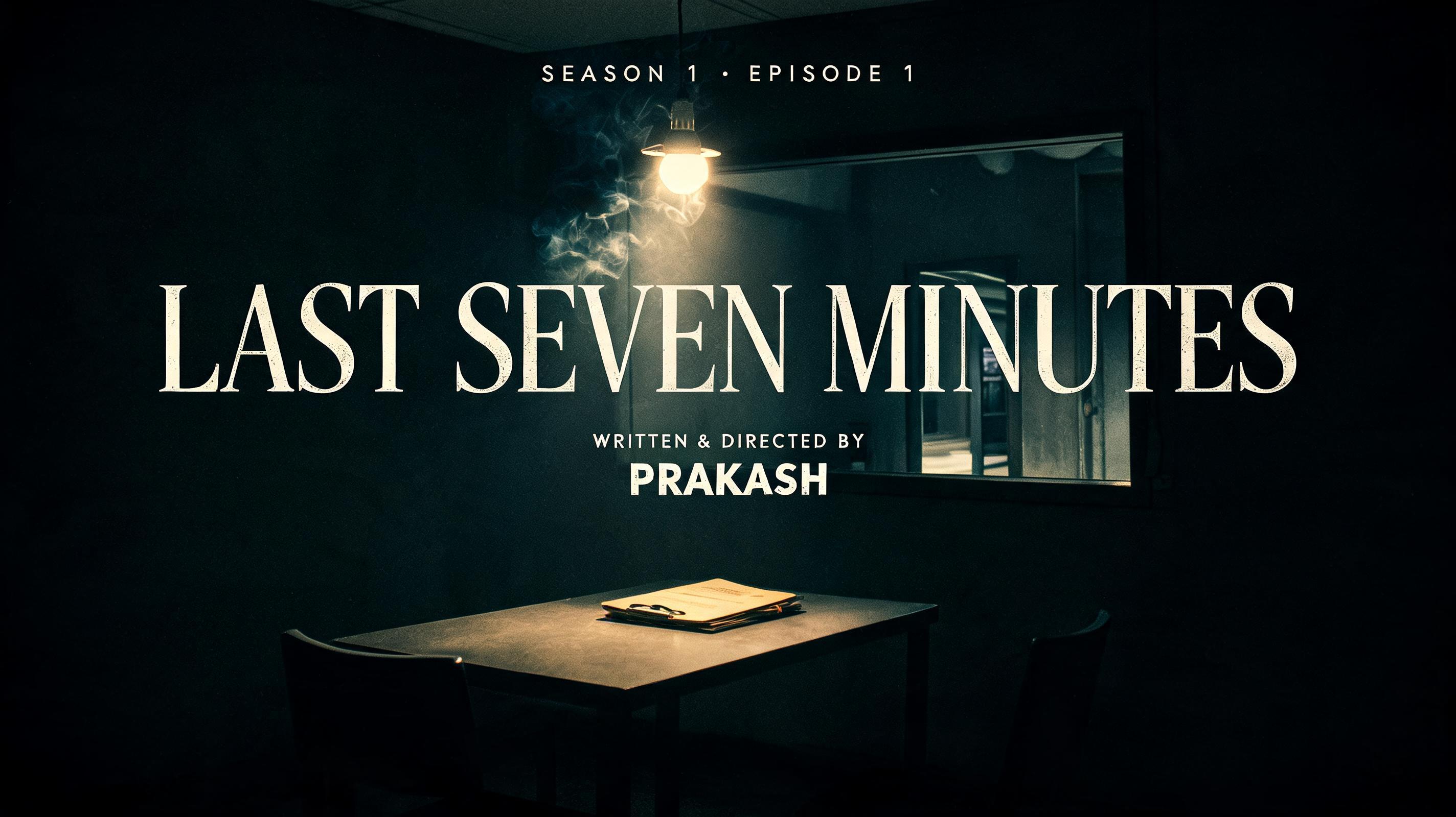 "SEASON 1 · EPISODE 1
LAST SEVEN MINUTES 
WRITTEN & DIRECTED BY
        PRAKASH" — Cinematic | AI Text Effect Generator