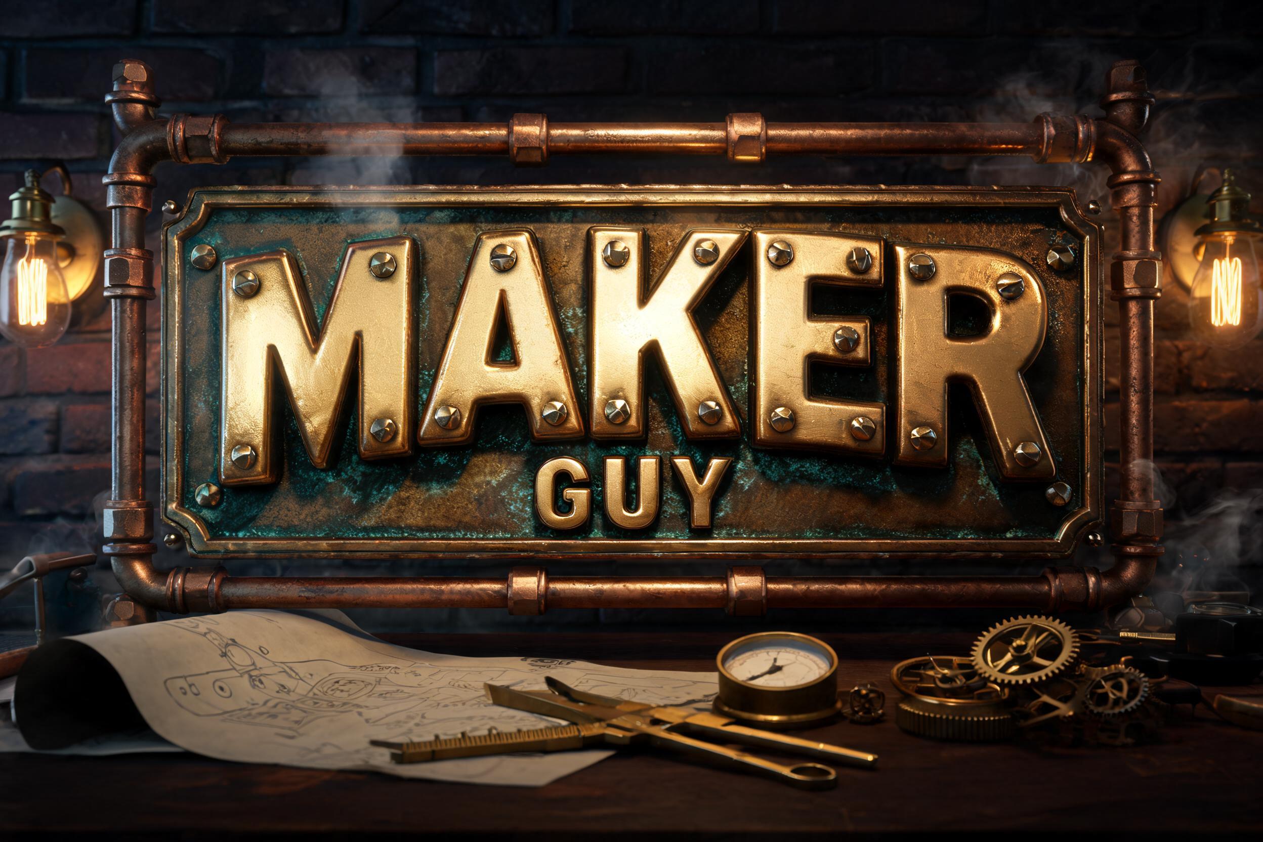 "Maker Guy" — Steampunk | AI Text Effect Generator