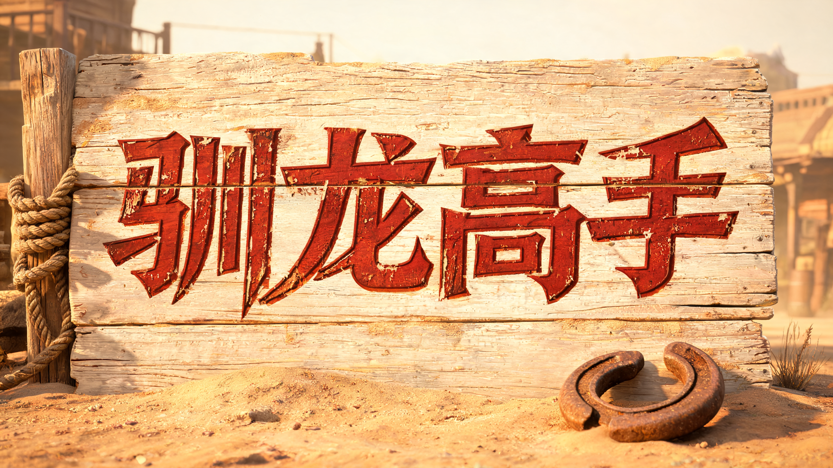"驯龙高手" — Western text effect